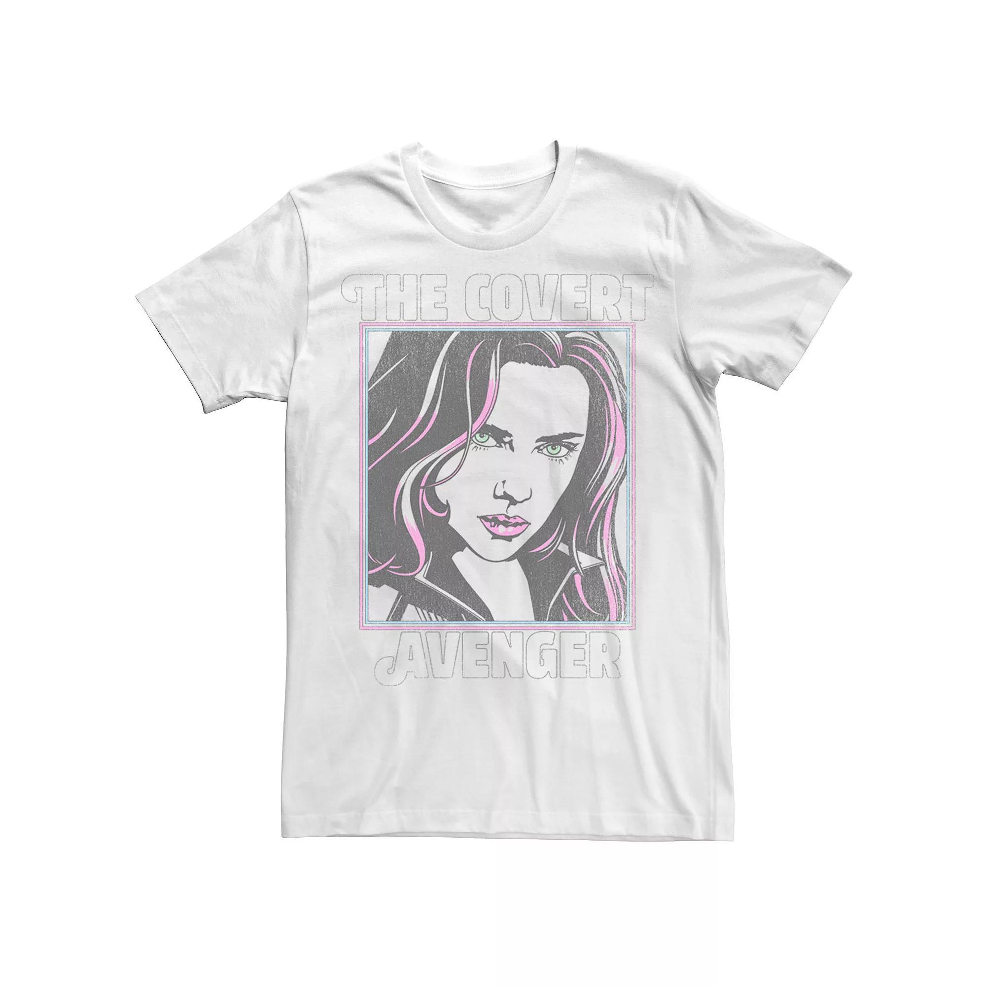 Men's Marvel Black Widow Retro Pop Widow Big Face Poster Tee,  Product Image