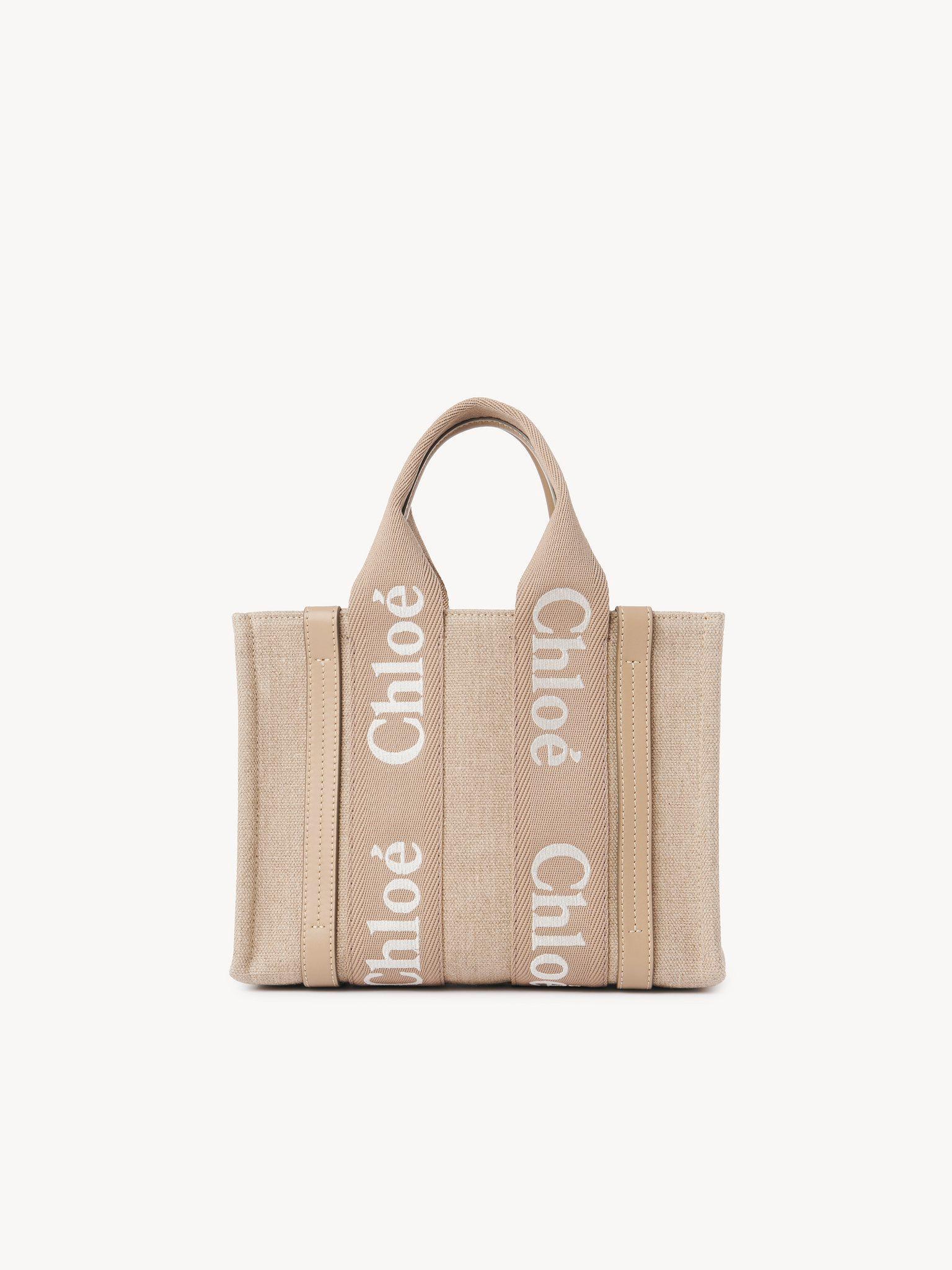 Small Woody tote bag in linen Product Image