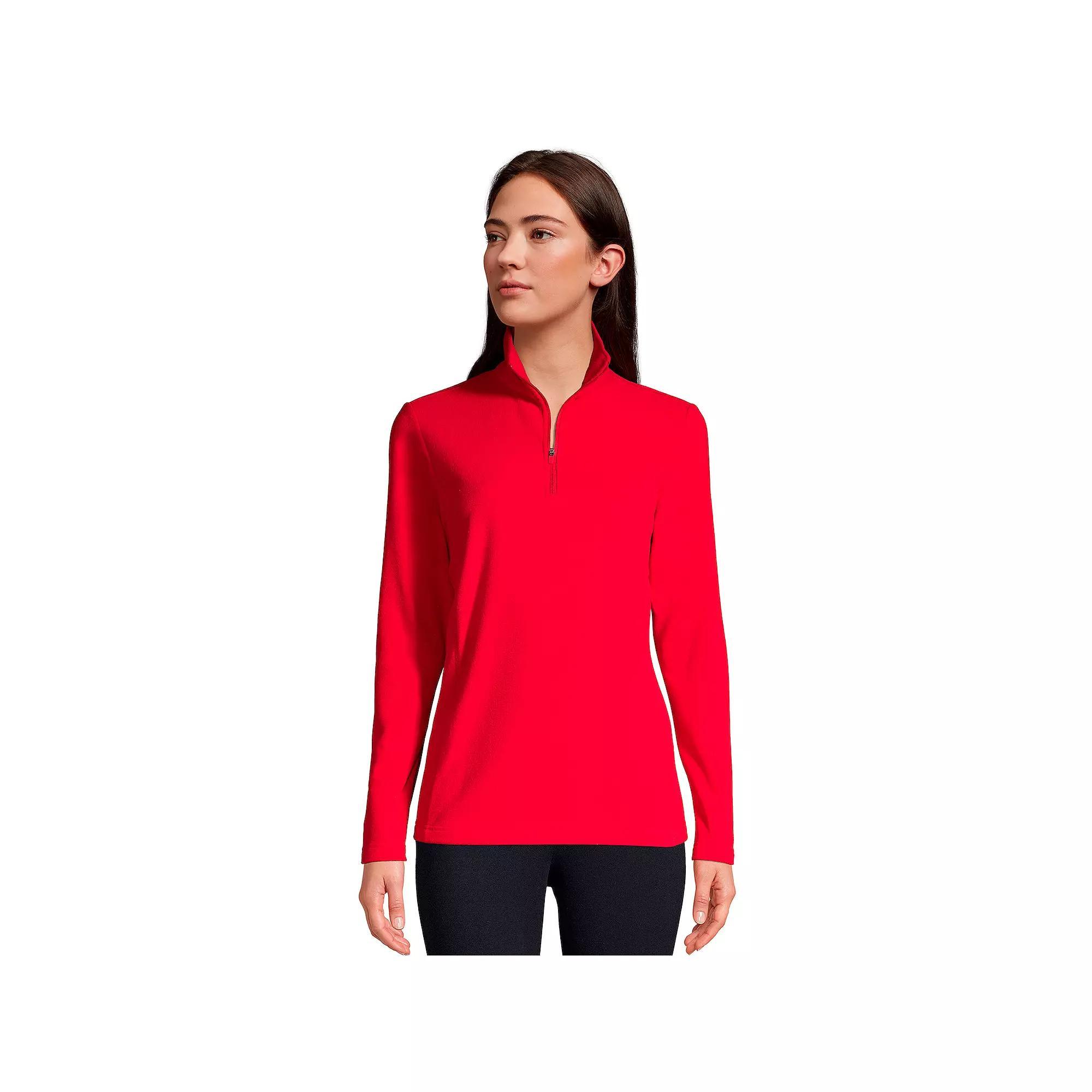 Women's Lands' End Quarter-Zip Fleece Pullover,  Product Image