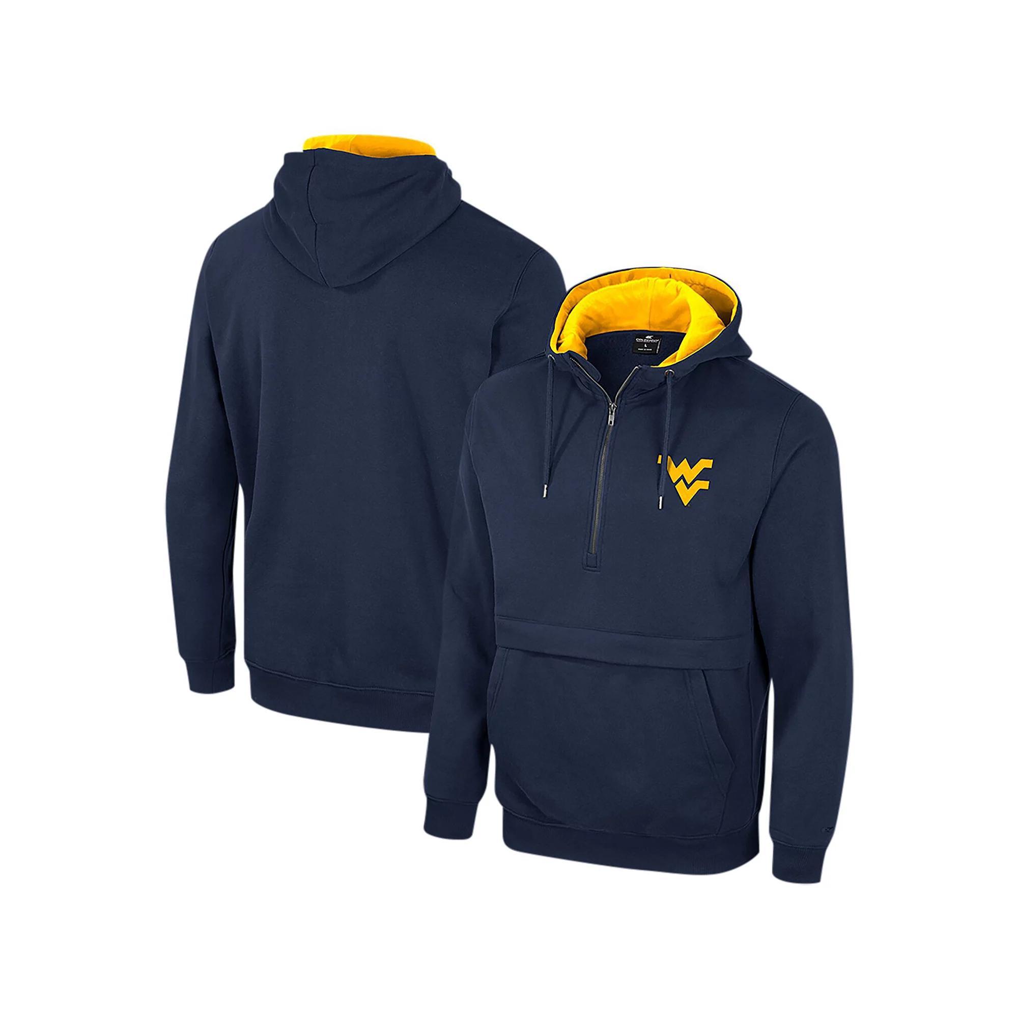 Men's Colosseum Navy West Virginia Mountaineers Half-Zip Hoodie, Size: Small, Blue Product Image