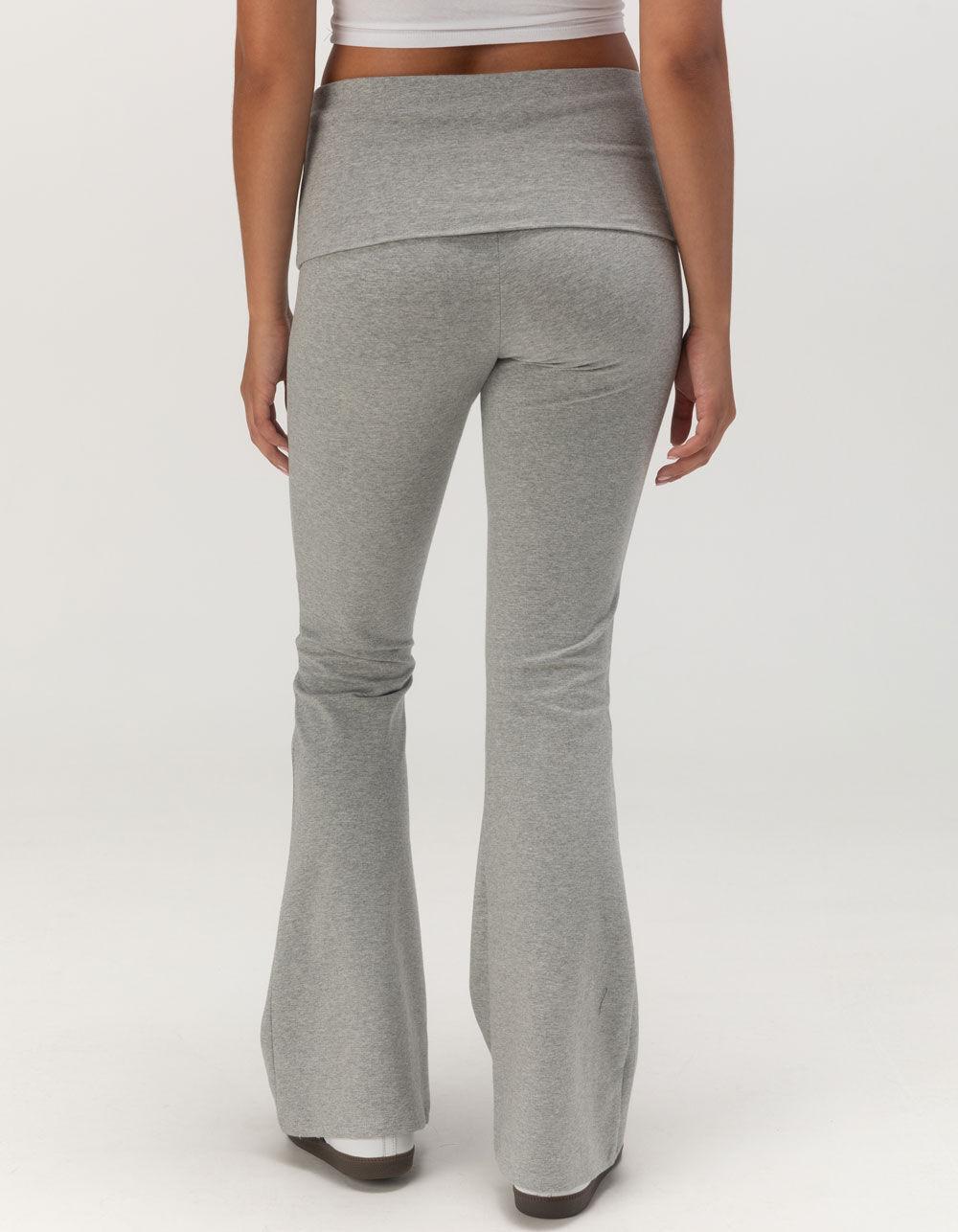 TILLYS Fold Over Flare Womens Leggings - HEATHER GRAY Product Image