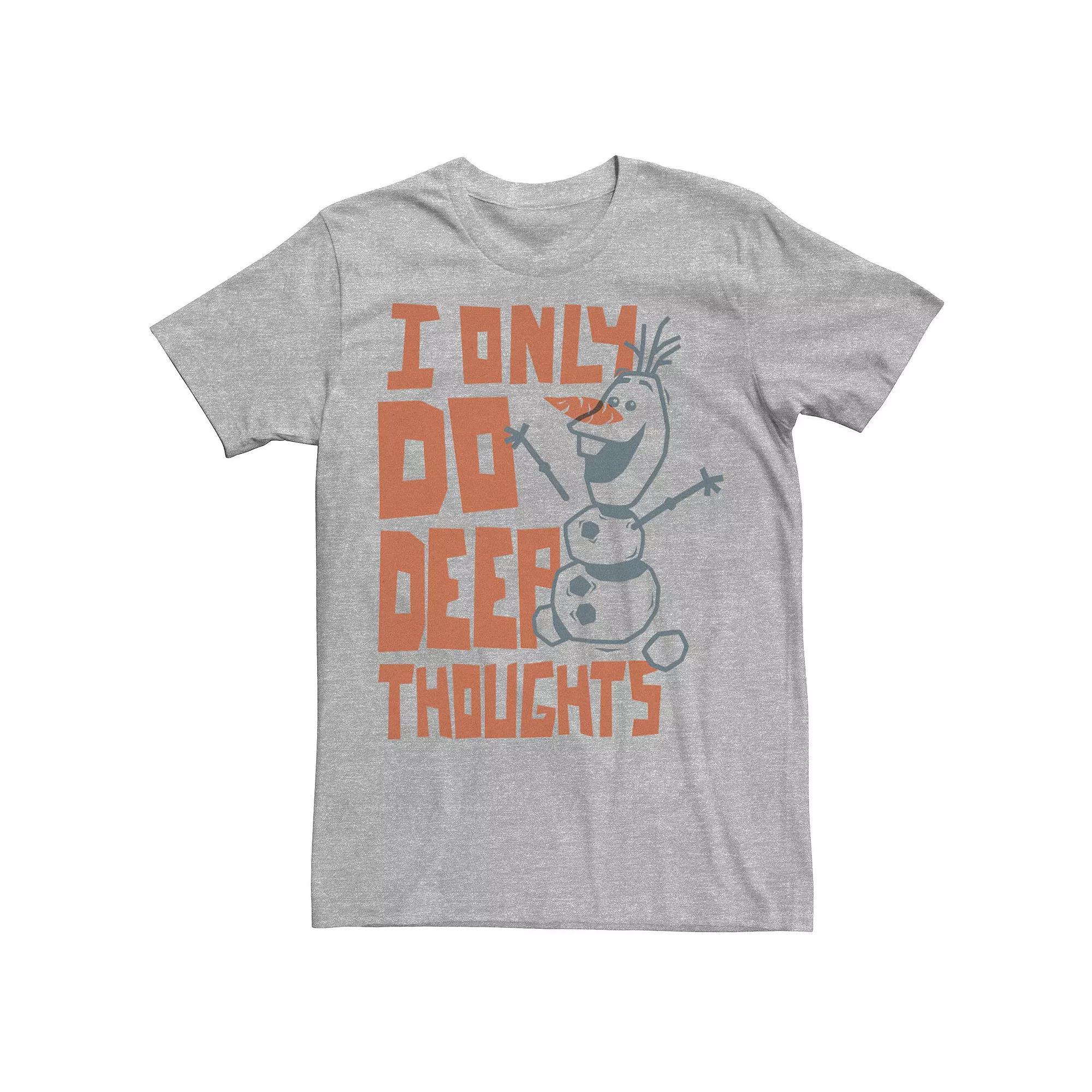 Men's Frozen Two Deep Thoughts Text Tee, Size: Small, Athletic Grey Product Image