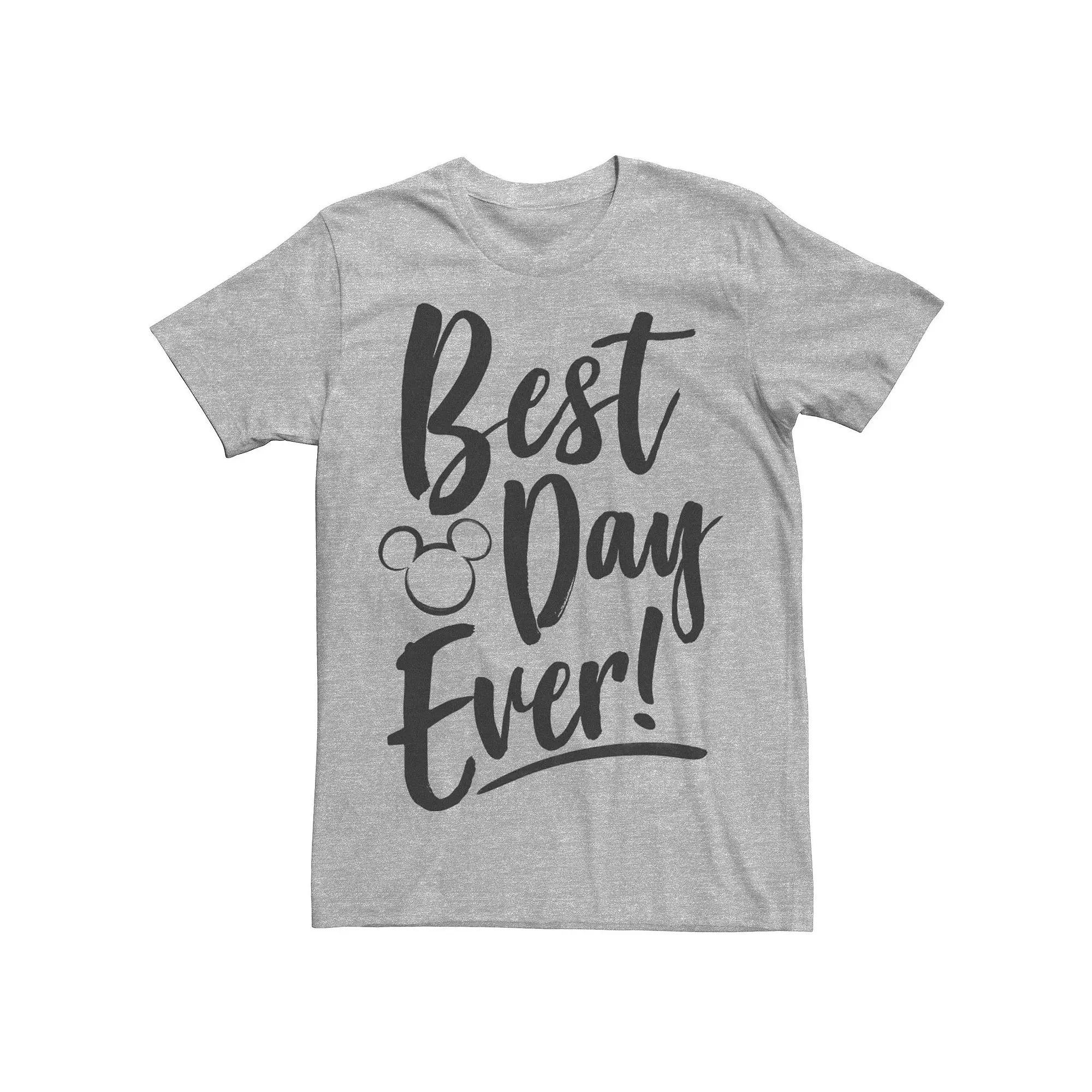 Disney's Men's Best Day Every Mickey Head Silhouette Tee, Size: Small, Athletic Grey Product Image