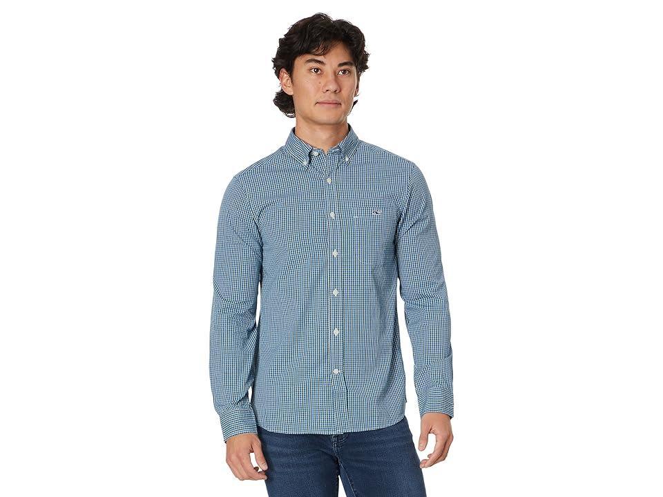 Vineyard Vines Small Check Stretch Poplin Shirt (Check Hull ) Men's Jacket Product Image