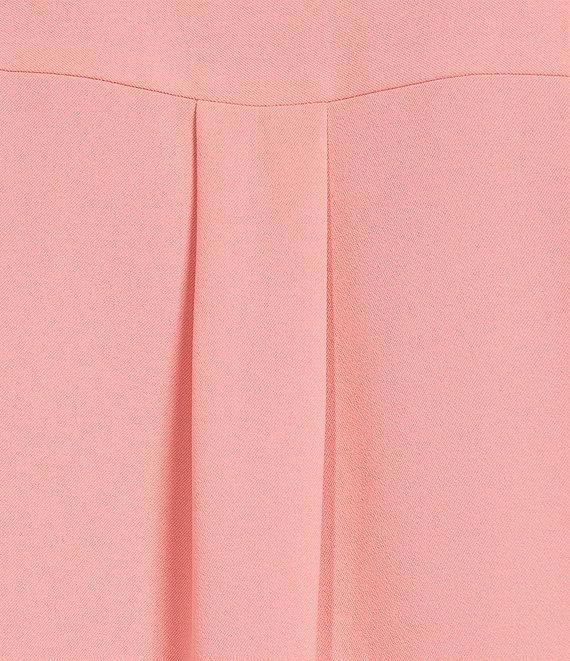 Alex Marie Piper Lightweight Soft Crepe de Chine Point Collar Long Sleeve Button Front Top Product Image