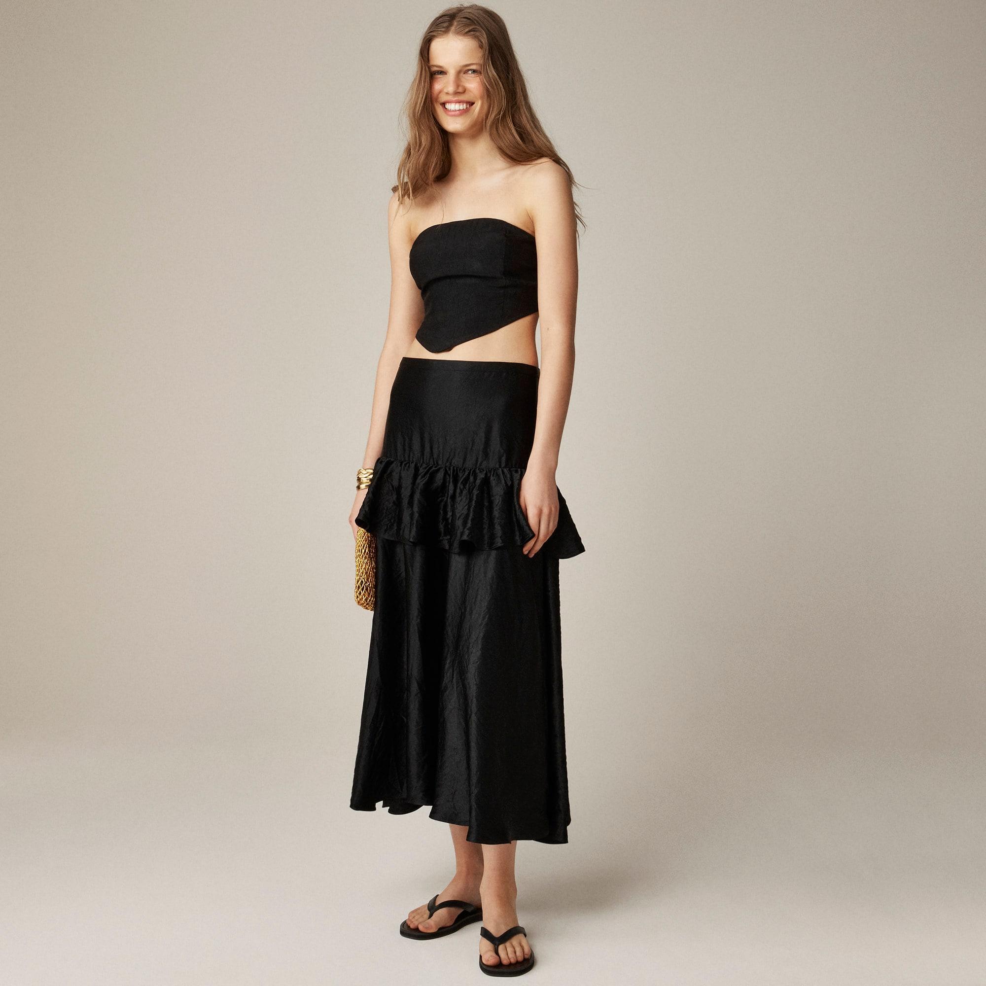 Collection ruffle-tier midi skirt Product Image
