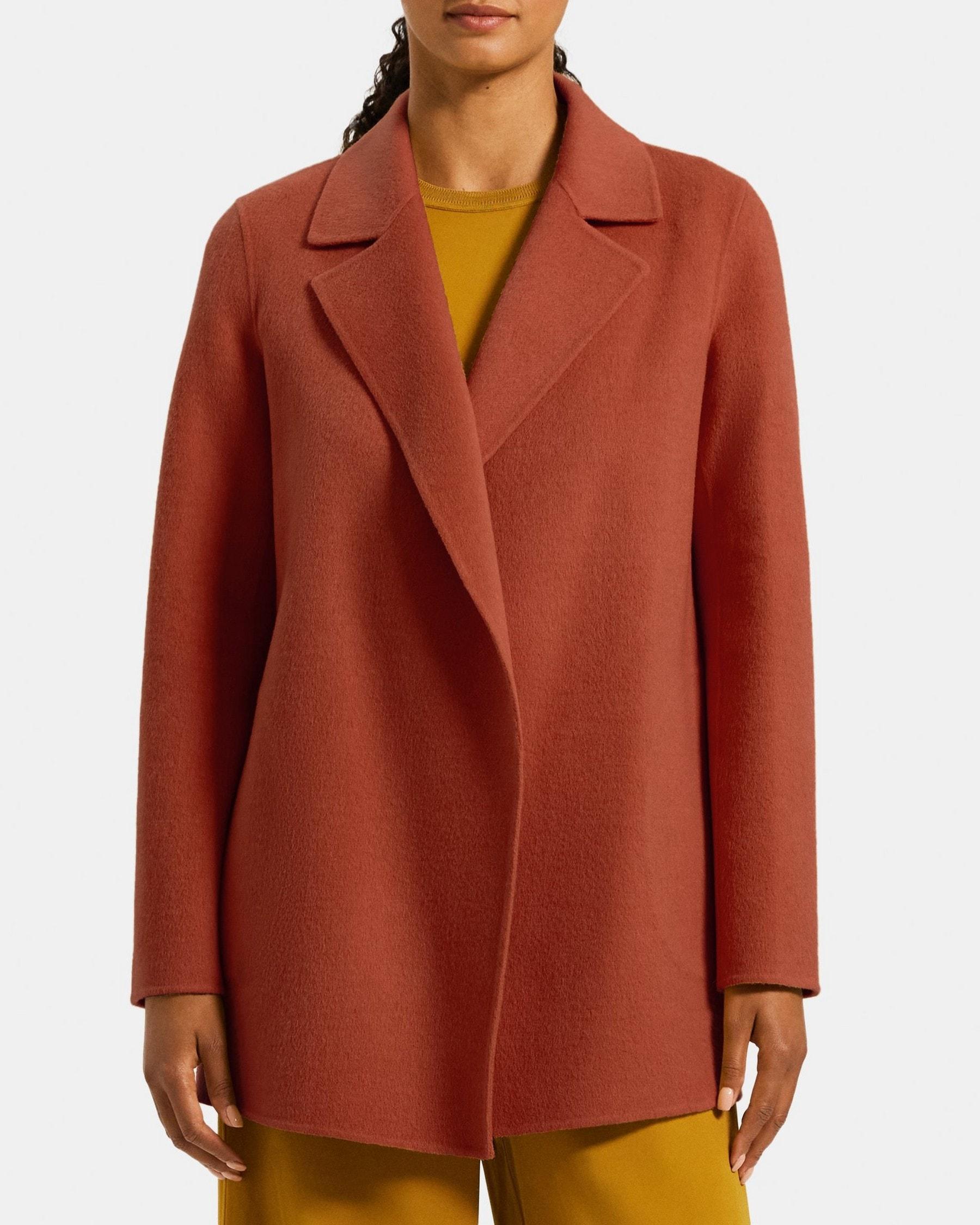 Open Front Coat in Double-Face Wool-Cashmere Product Image