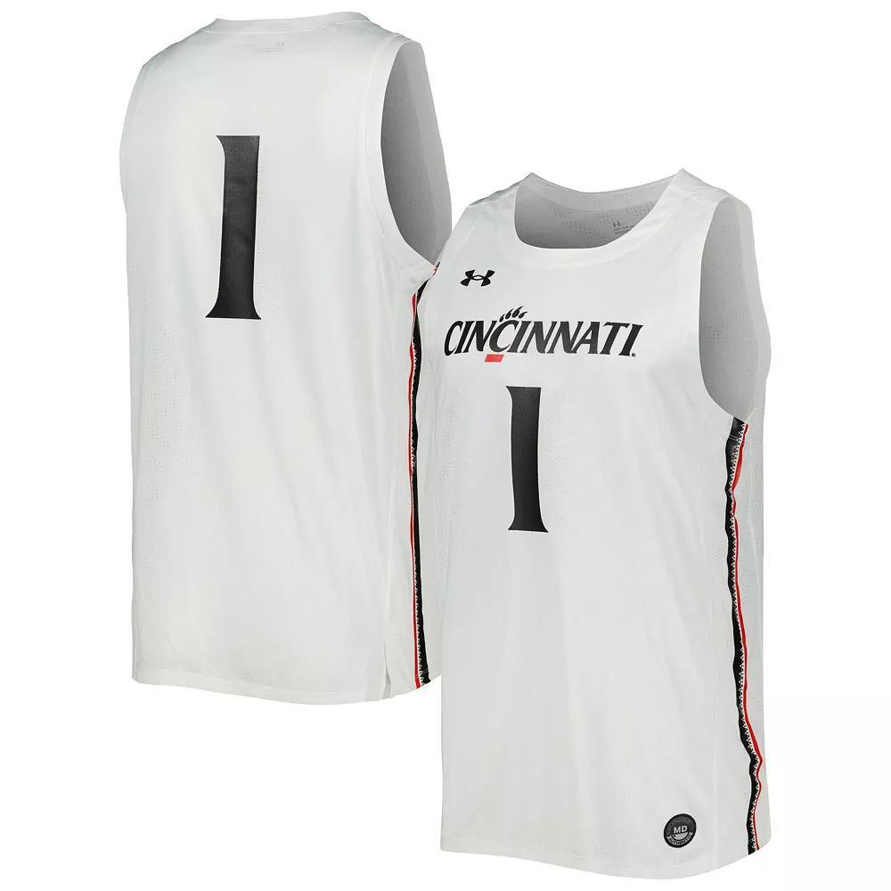 Men's Under Armour #1 White Cincinnati Bearcats Team Replica Basketball Jersey,  Product Image
