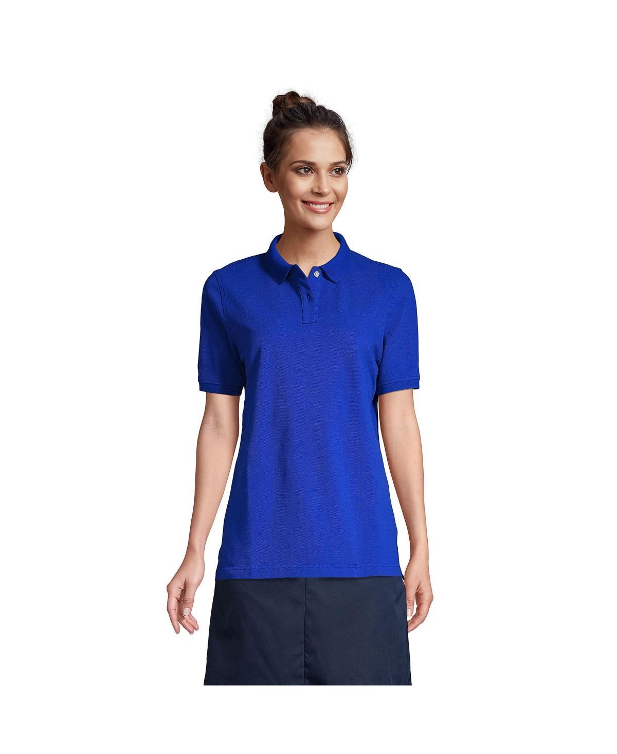 Women's Lands' End School Uniform Short Sleeve Mesh Polo Shirt, Size: Small, Red Product Image