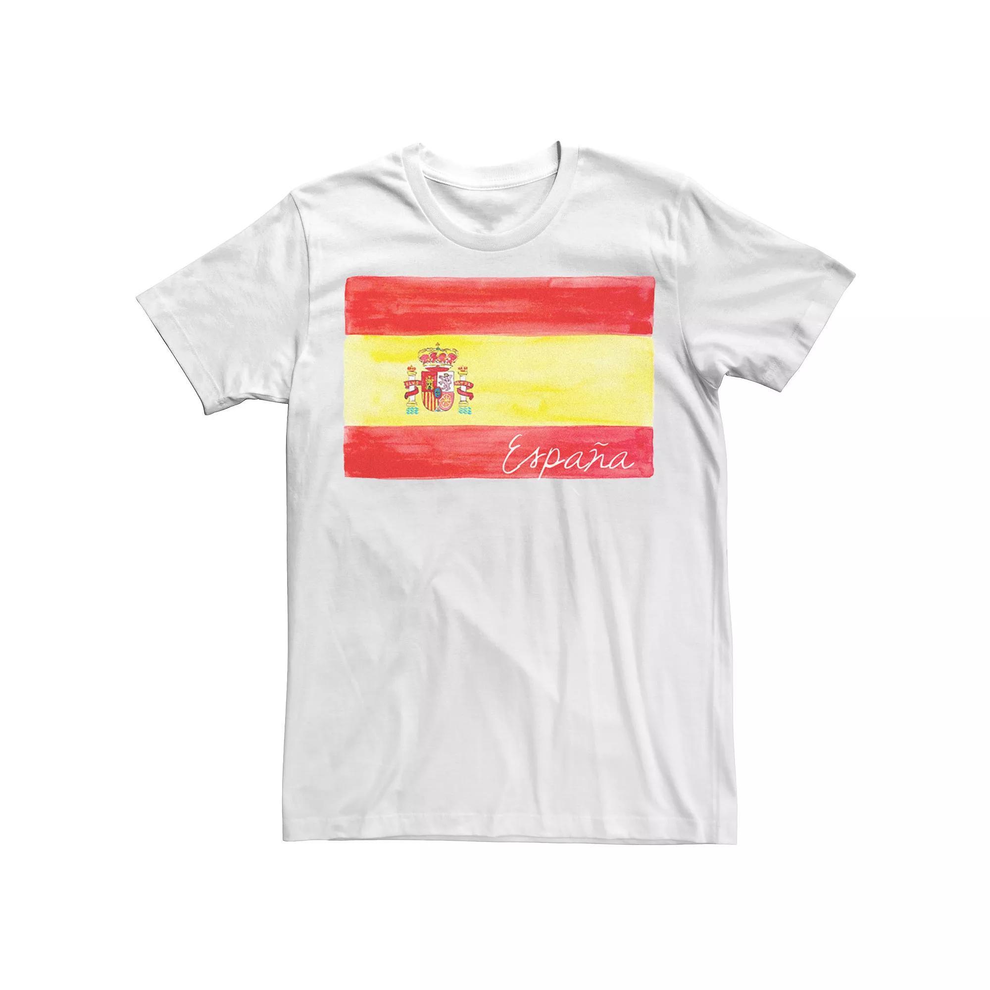 Men's HHM Spain Flag Watercolor Tee, Size: Medium, White Product Image