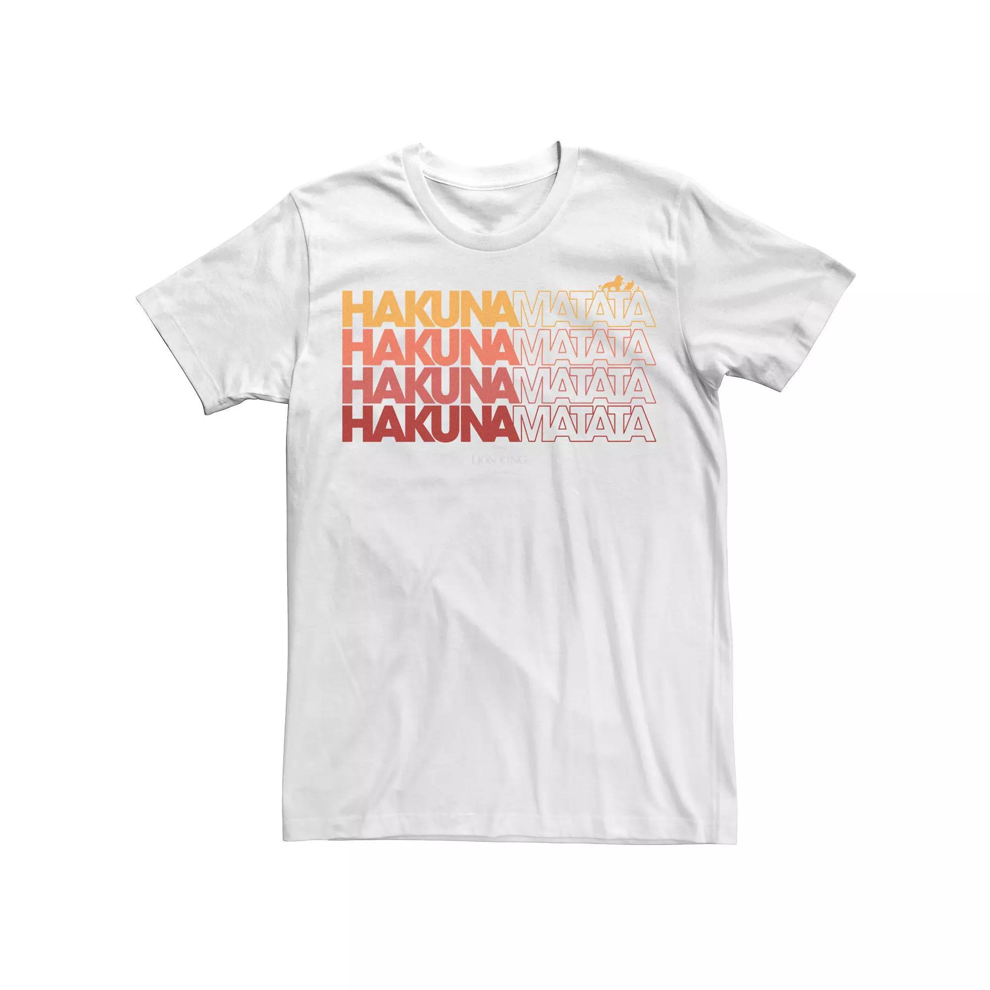 Disney's The Lion King Hakuna Matata Word Stack Men's Tee, Size: XL, White Product Image