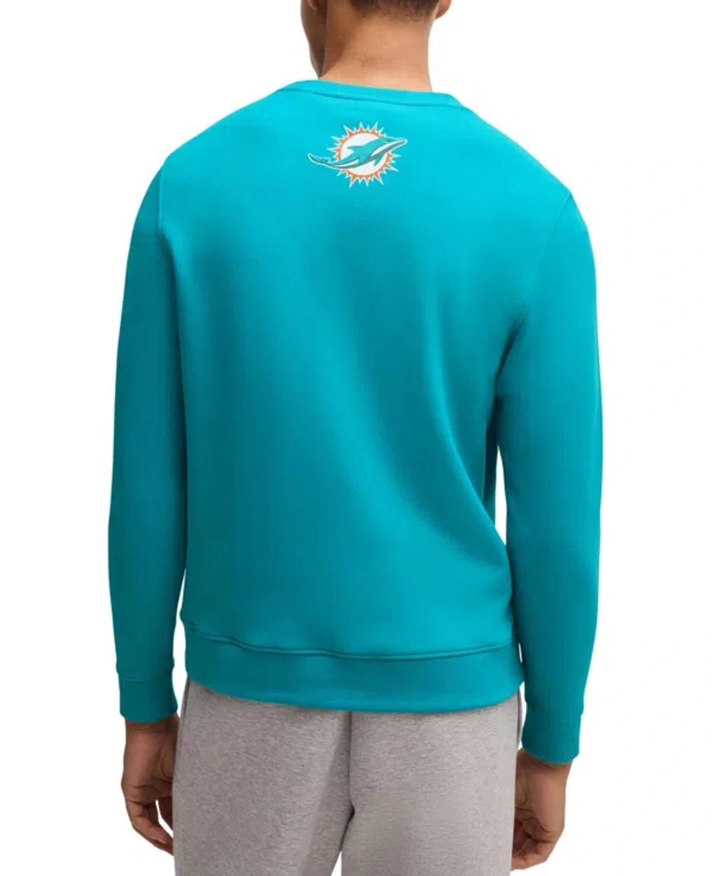 HUGO BOSS Boss X Nfl Regular-fit Sweatshirt With Special Branding In Dolphins Product Image