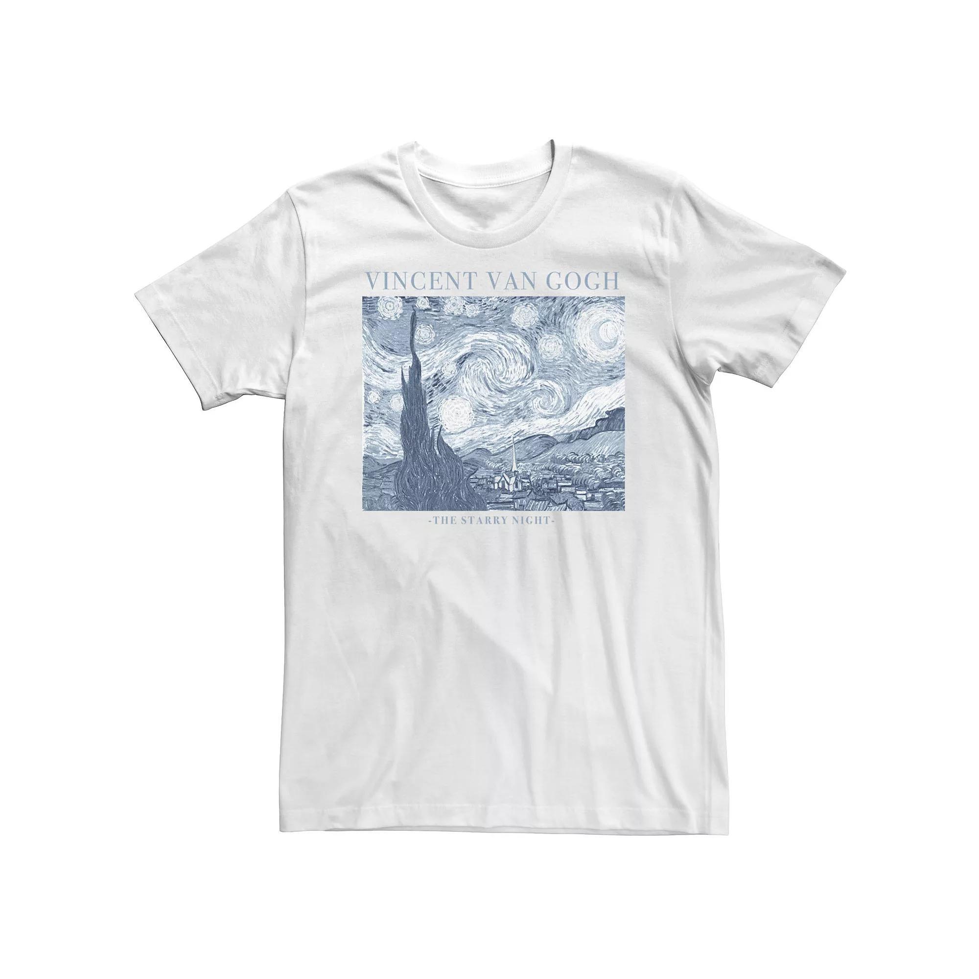 Big & Tall Trendy Vincent van Gogh "The Starry Night" Tee, Men's, Size: 4XLT, White Product Image
