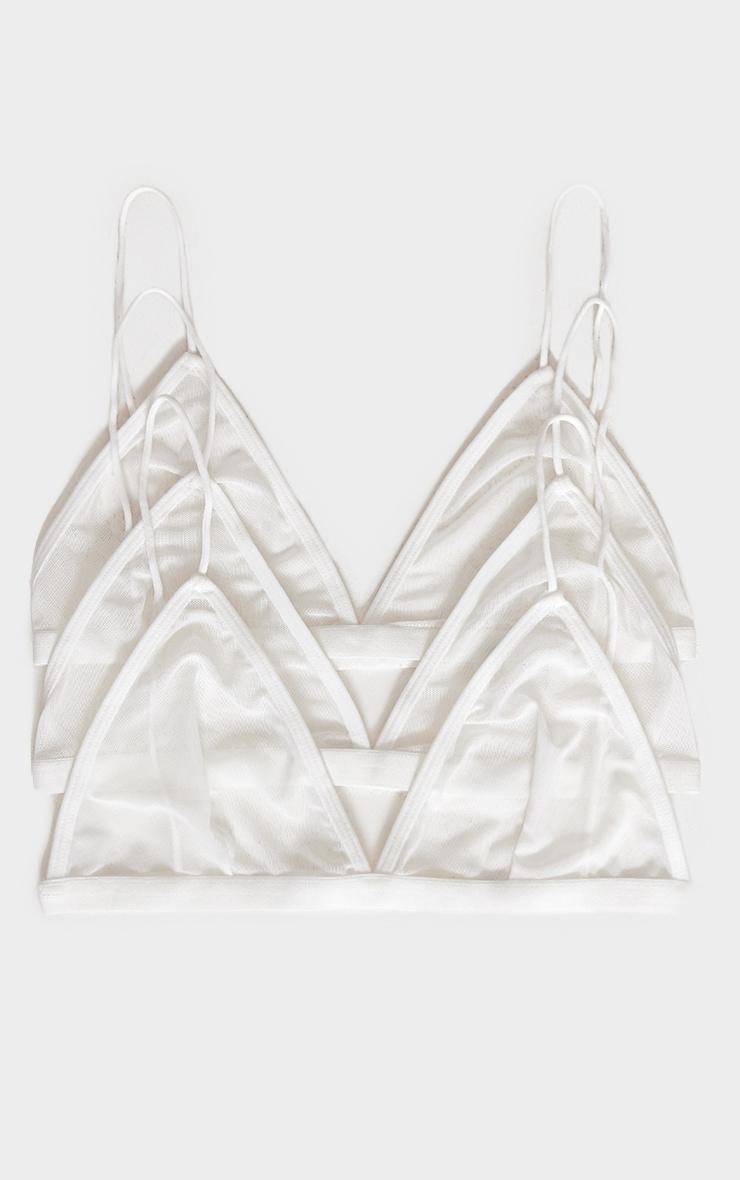 White Mesh Pack of 3 Basic Triangle Bra Product Image