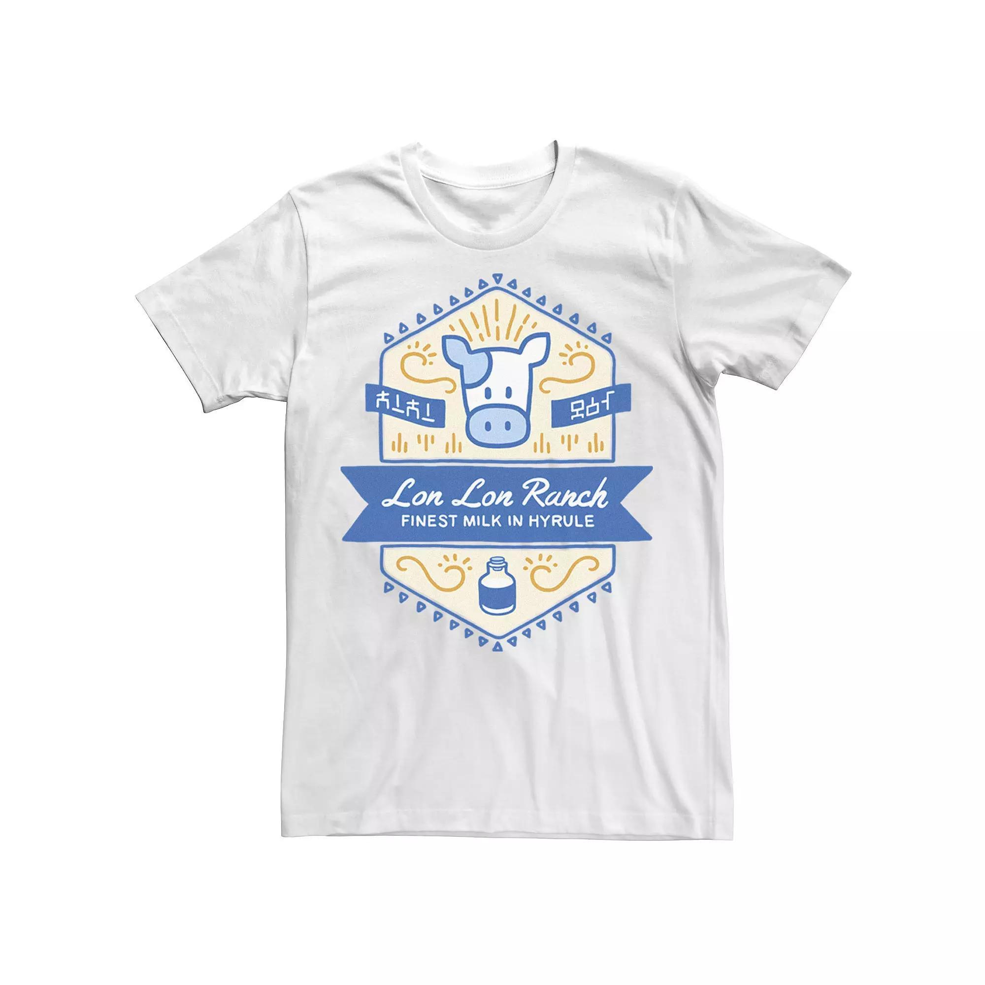 Men's Zelda Lon Lon Ranch Finest Milk In Hyrule Tee, Size: Medium, White Product Image