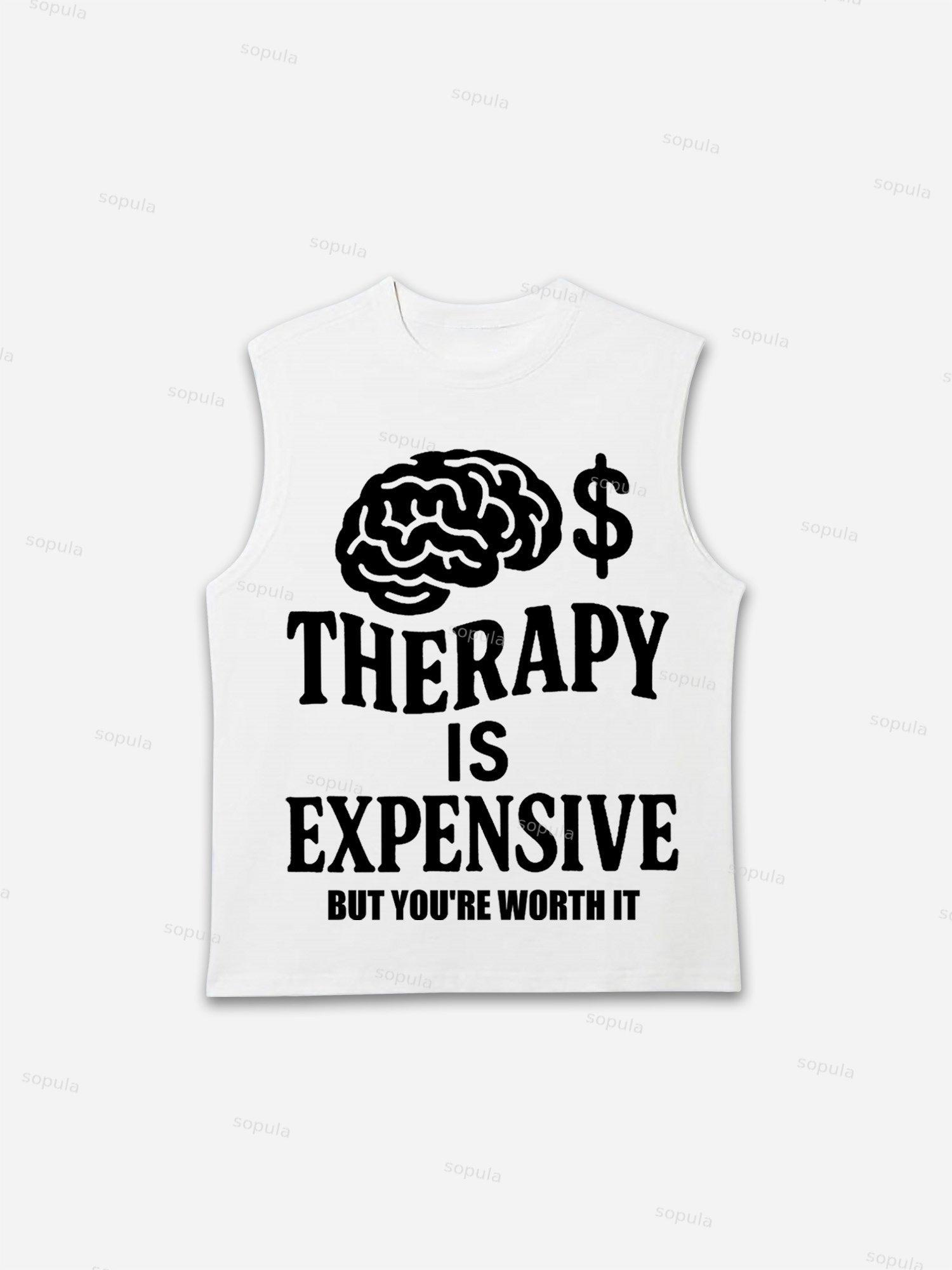 Mental Health Counseling Is Expensive, But You're Worth It Tagline Graphic Tank Top Product Image
