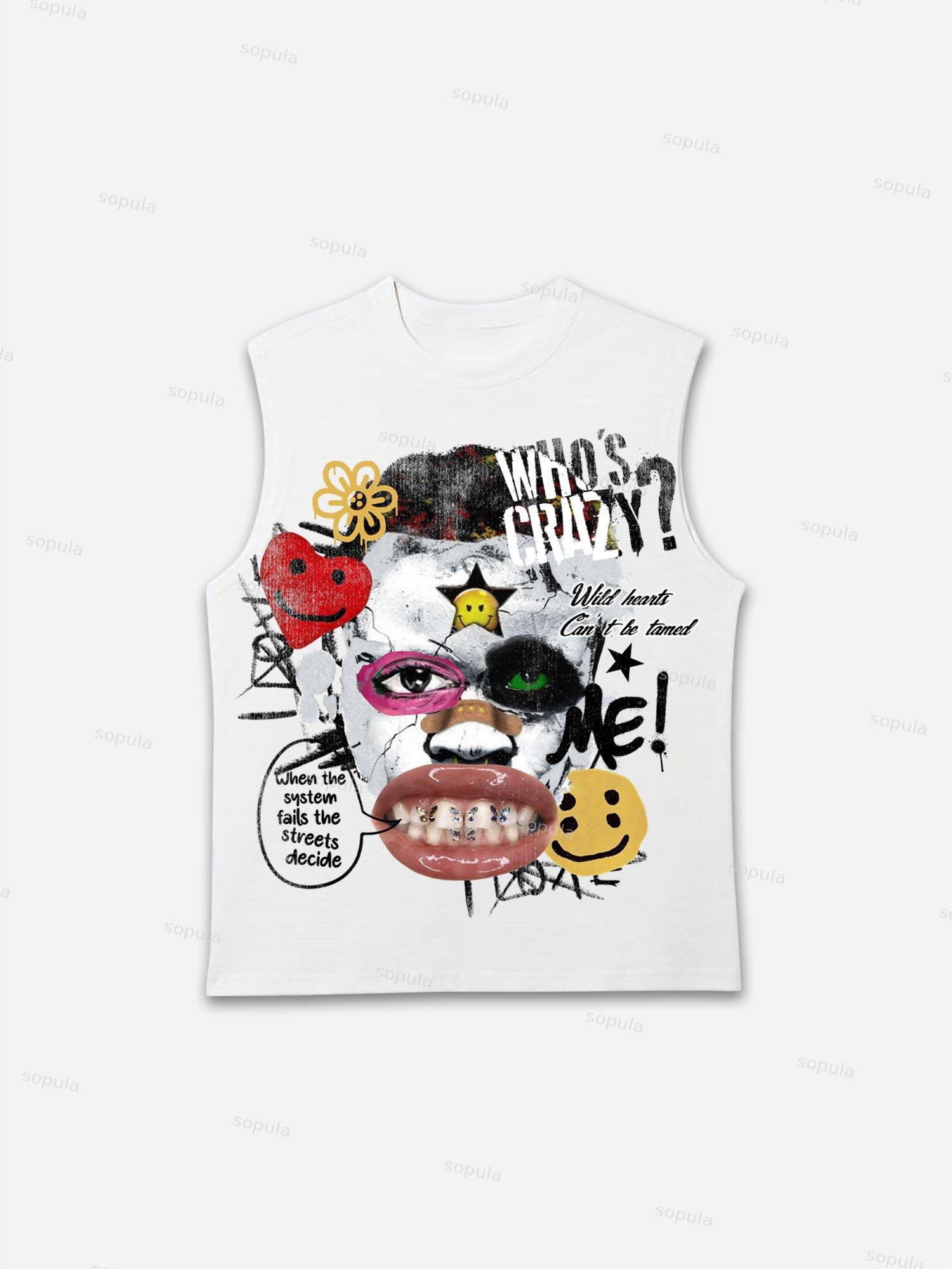 Abstract Portrait People Collage Vintage Graphic Tank Top Product Image