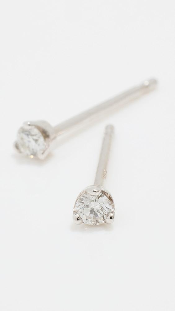 Zoe Chicco 14k White Gold Small 2.4mm Prong Set Diamond Stud Earrings | Shopbop Product Image