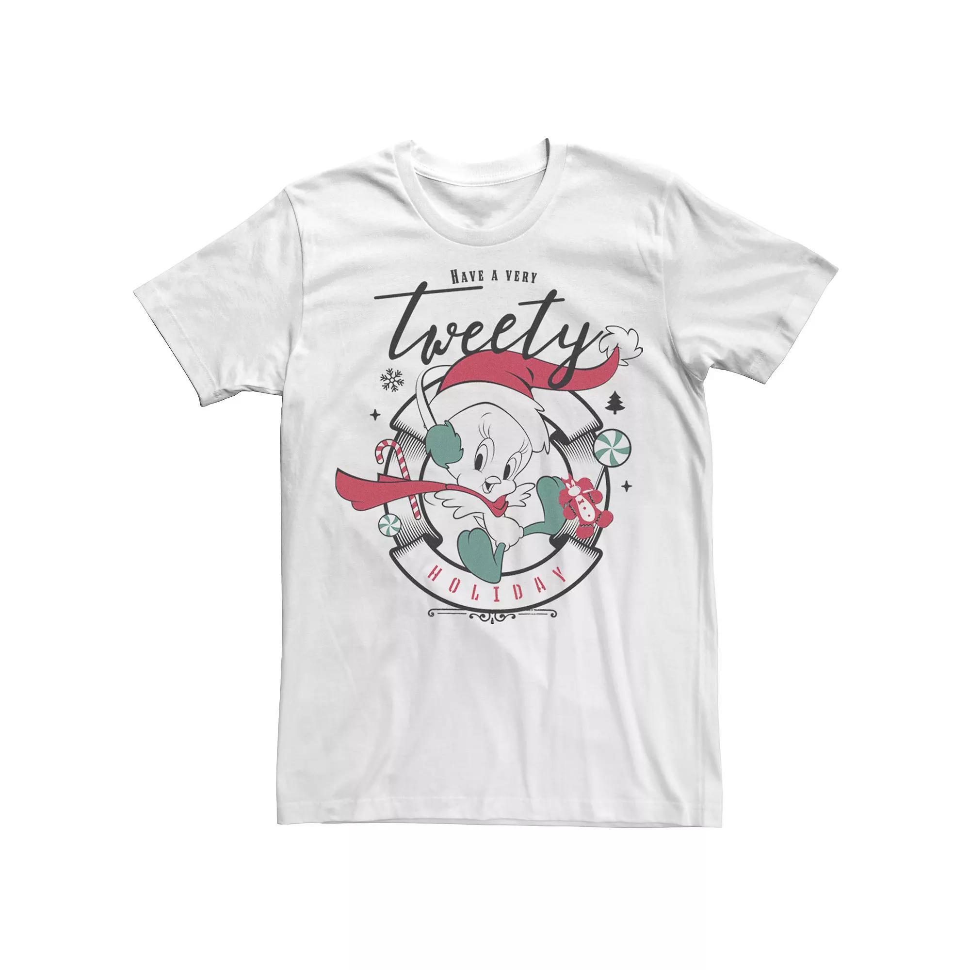 Men's Looney Tunes Christmas Have A Very Tweety Holiday Tee,  Product Image