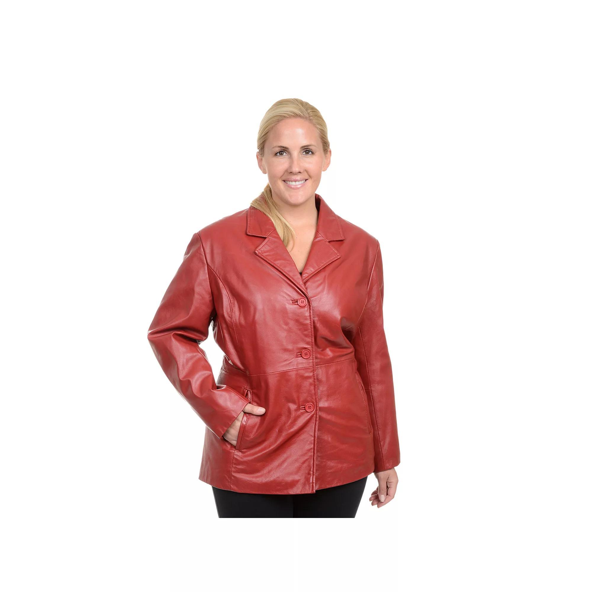 Plus Size Excelled Leather Jacket, Women's, Size: 3XL, Red Product Image