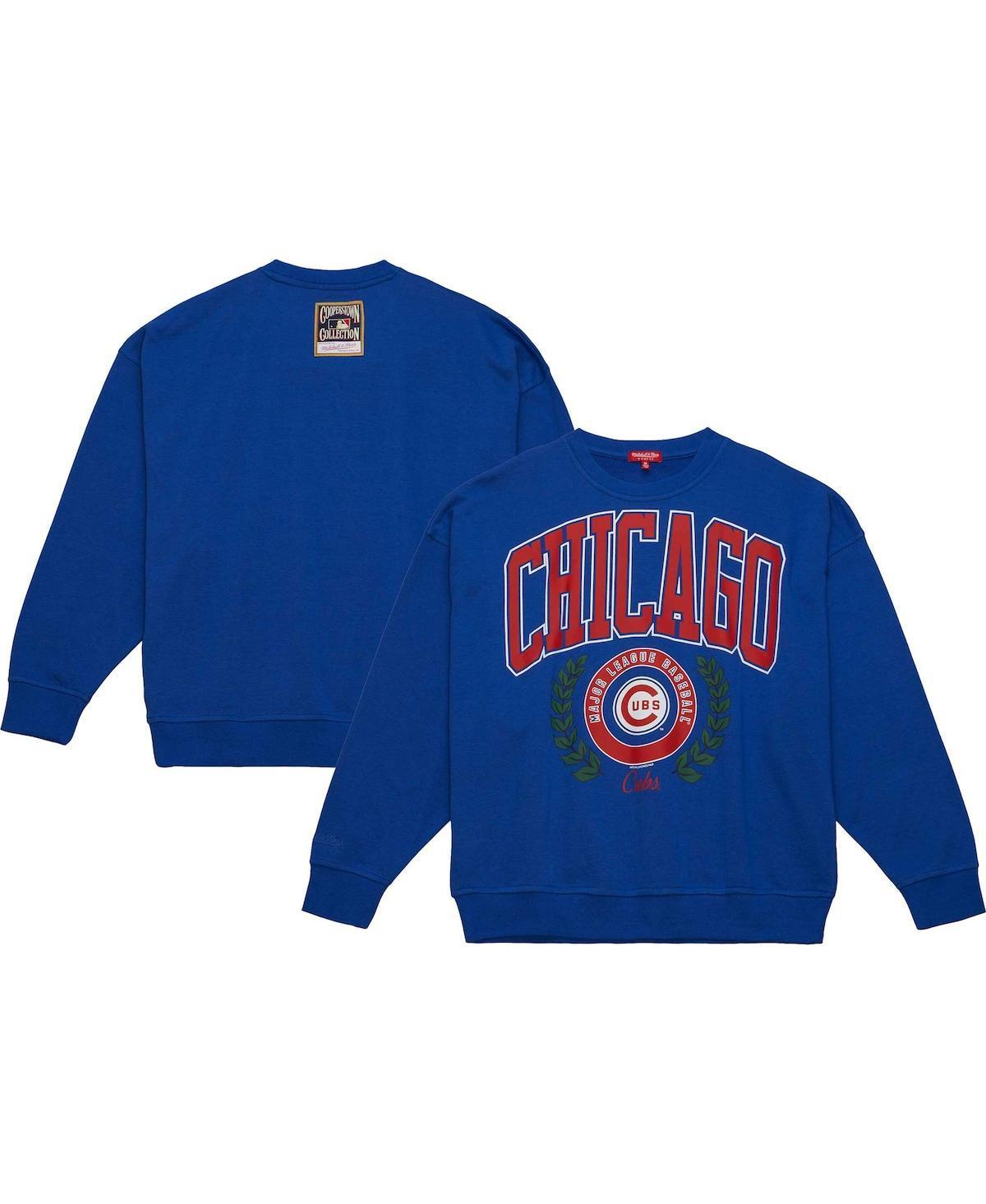 Women's Mitchell & Ness Royal Chicago Cubs Logo Lt 2.0 Pullover Sweatshirt, Size: XS, Blue Product Image