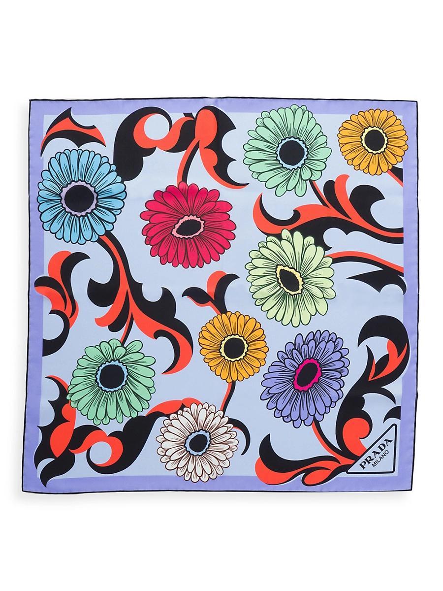 Womens Printed Silk Twill 55CM Square Scarf Product Image