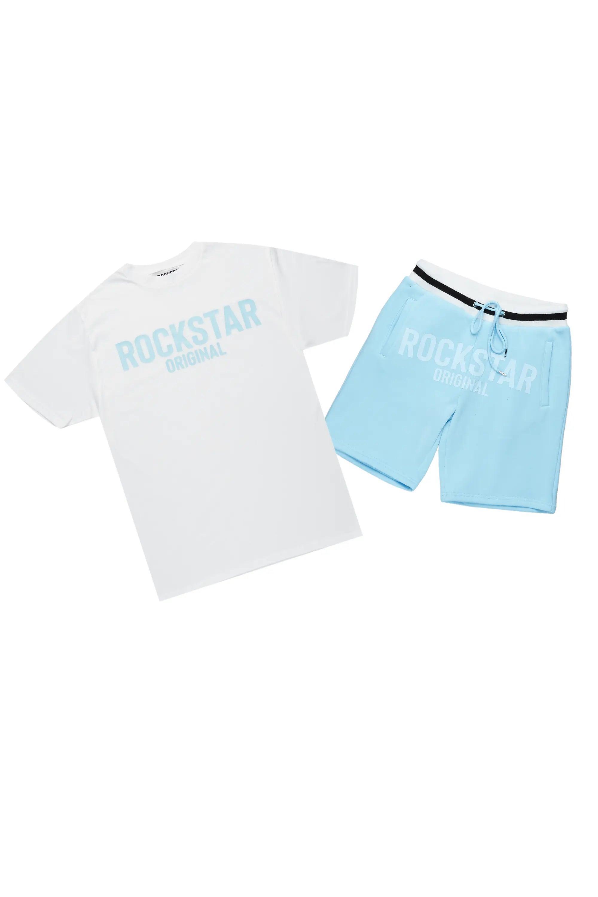 Sana White/Blue Short Set Male Product Image