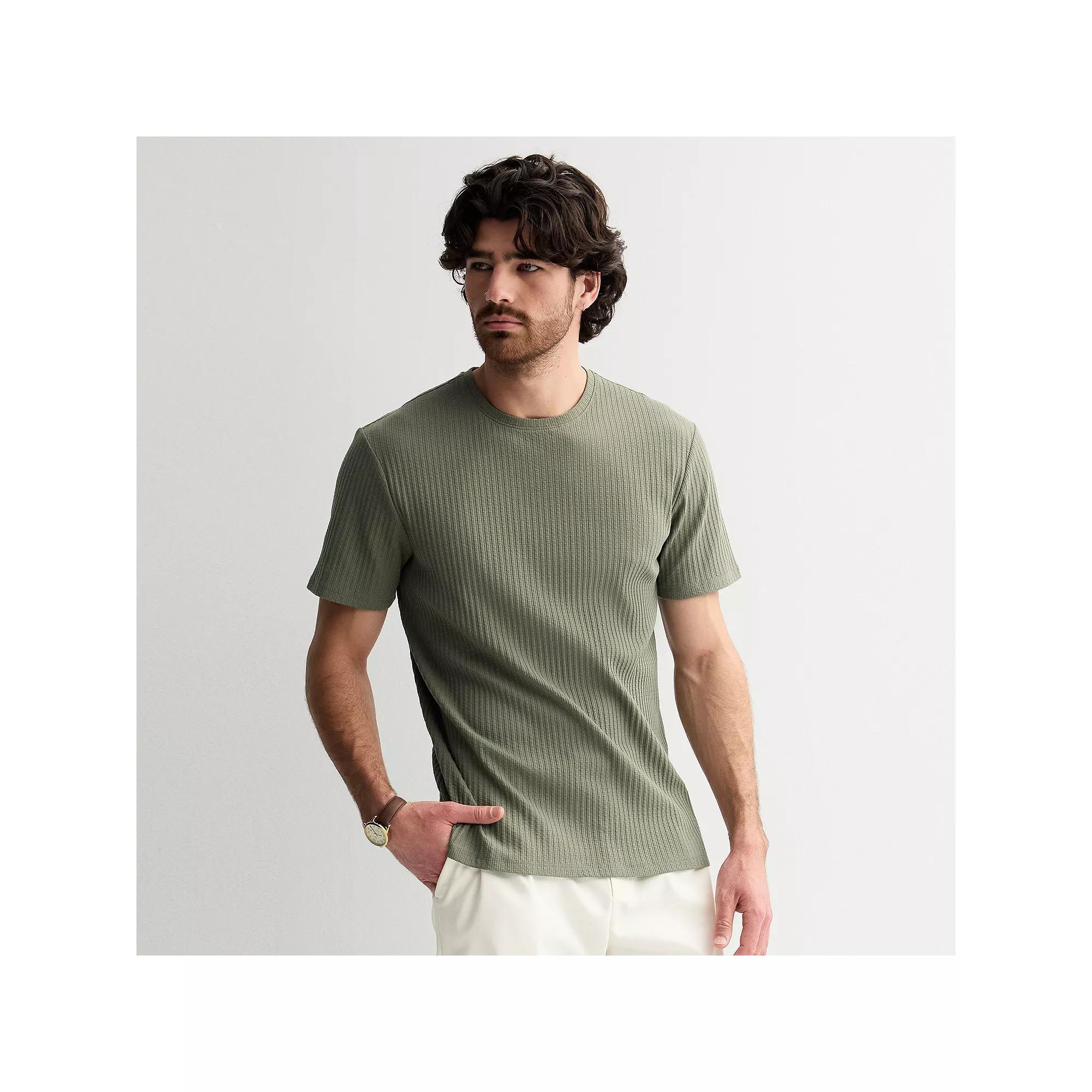 Men's Apt. 9® Textured Pointelle Short Sleeve T-Shirt, Size: Medium, Galvanized Green Product Image