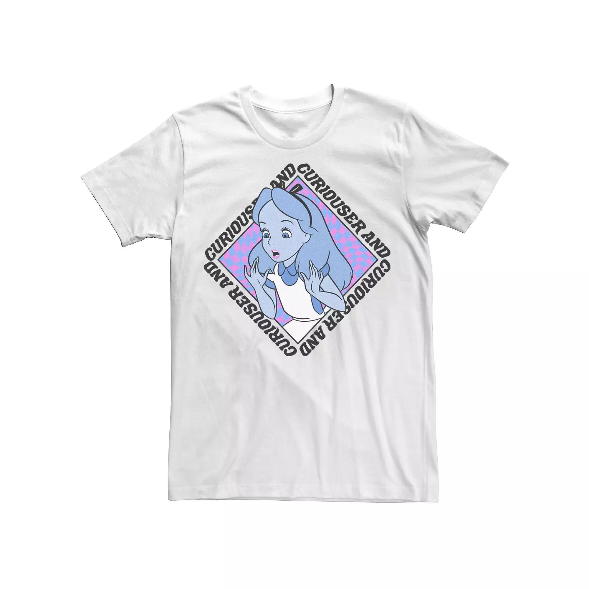 Big & Tall Disney Alice In Wonderland "Curiouser And Curiouser" Tee, Men's, Size: 4XL, White Product Image