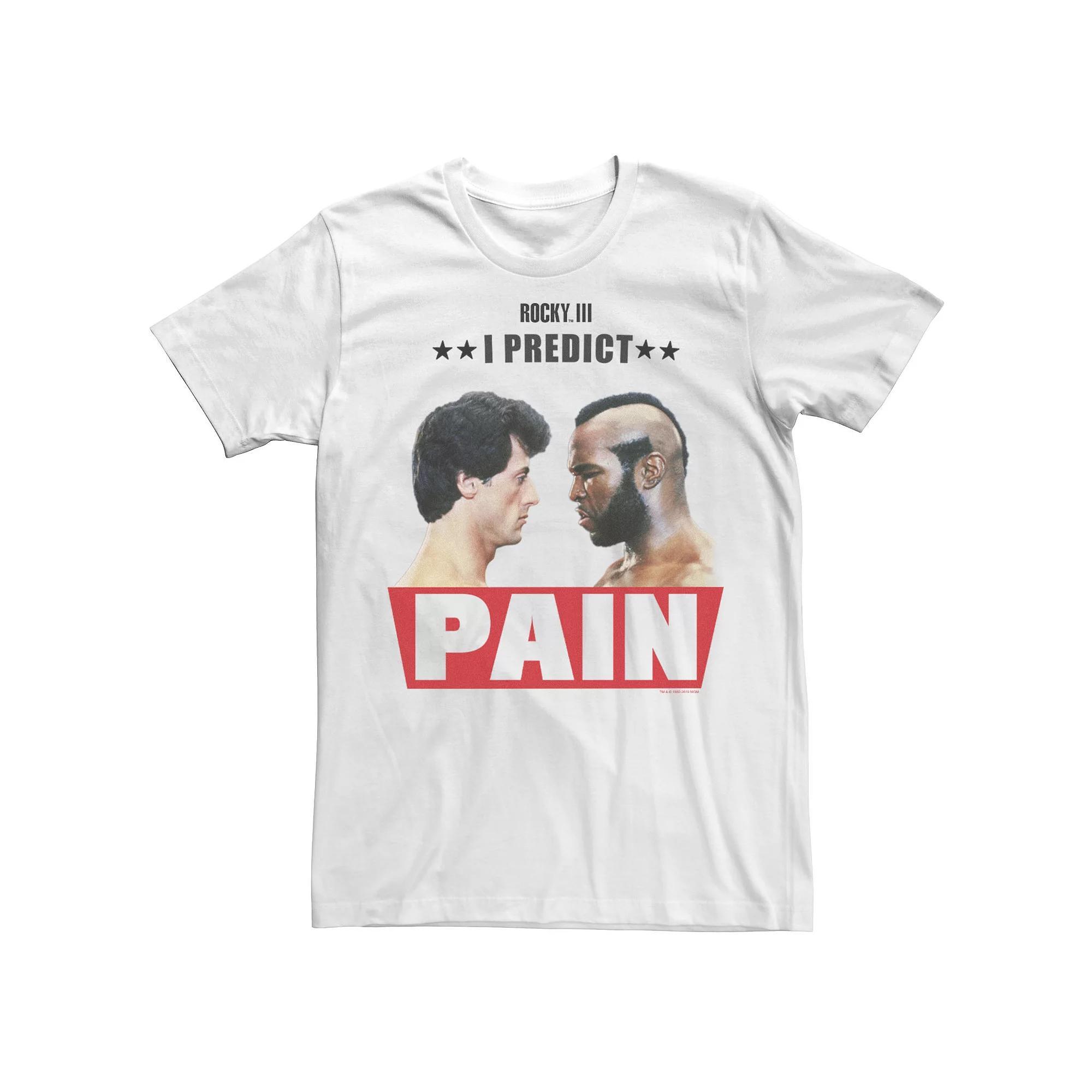 Men's Rocky 3 I Predict Pain Rocky And Clubber Face Off Portrait Tee,  Product Image