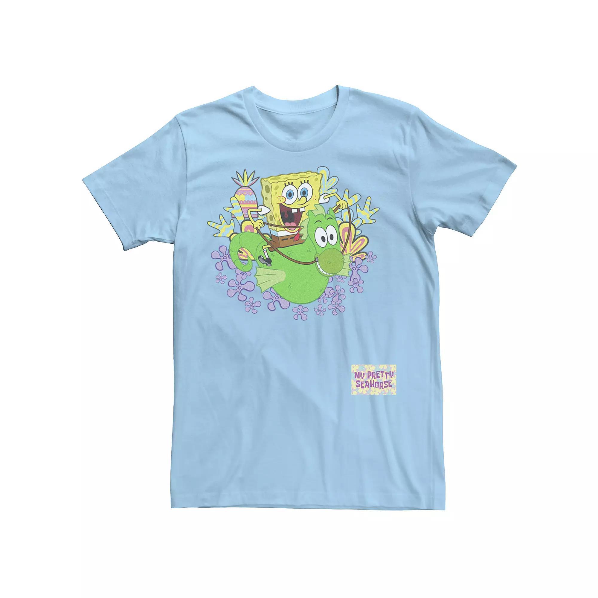 Men's SpongeBob SquarePants Seahorse Ride Graphic Tee,  Product Image
