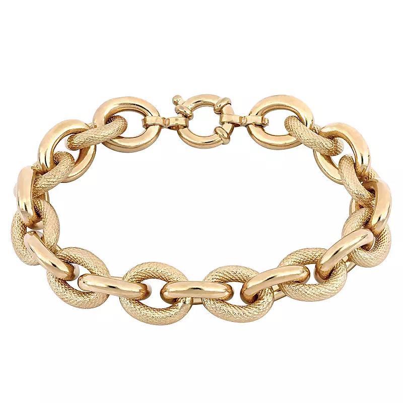 Stella Grace 18k Gold Over Silver Oval Link Bracelet, Women's, Size: 8", Gold Tone Product Image