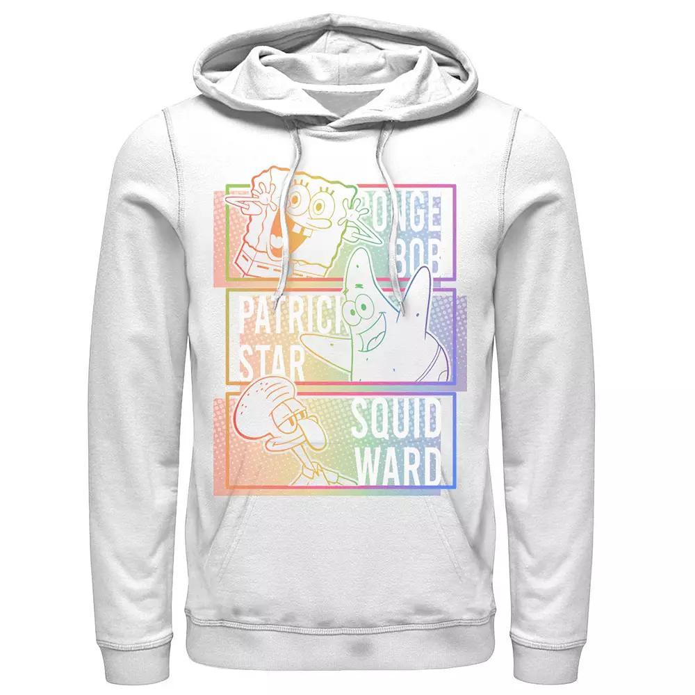 Men's Nickelodeon SpongeBob Patrick Squidward Rainbow Stack Hoodie,  Product Image