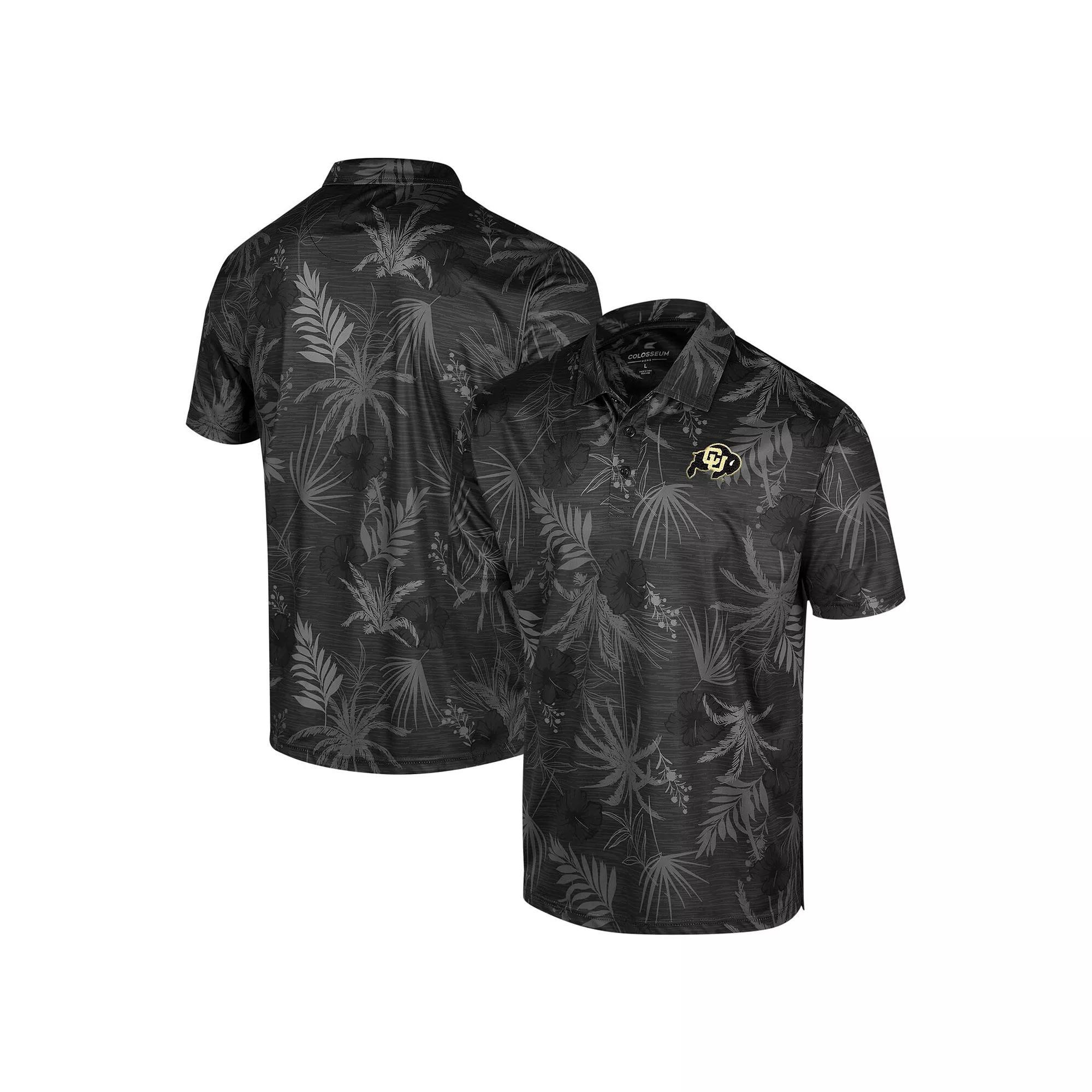 Men's Colosseum Black Colorado Buffaloes Big & Tall Palms Polo,  Product Image