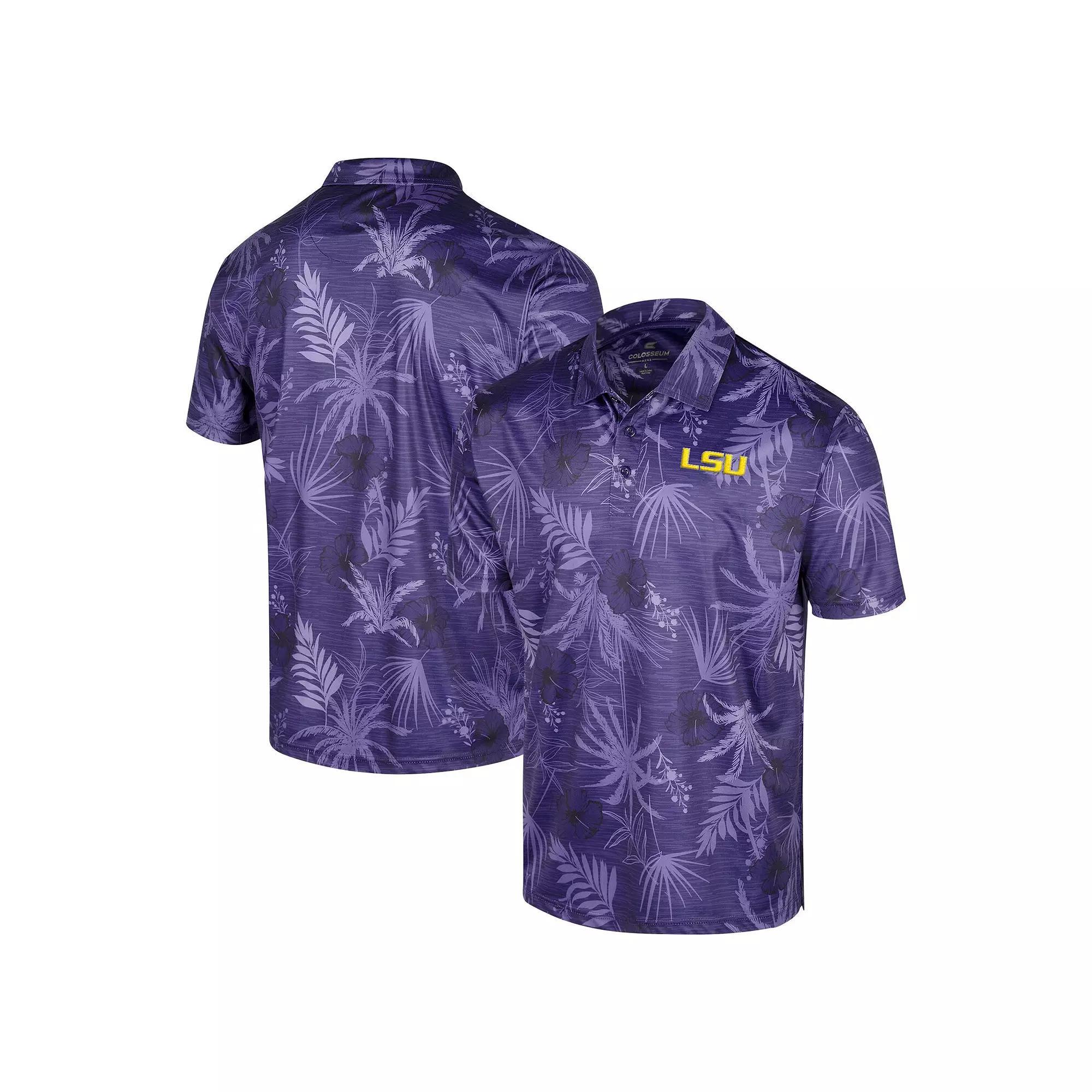 Men's Colosseum Purple LSU Tigers Big & Tall Palms Polo, Size: 2XLT Product Image