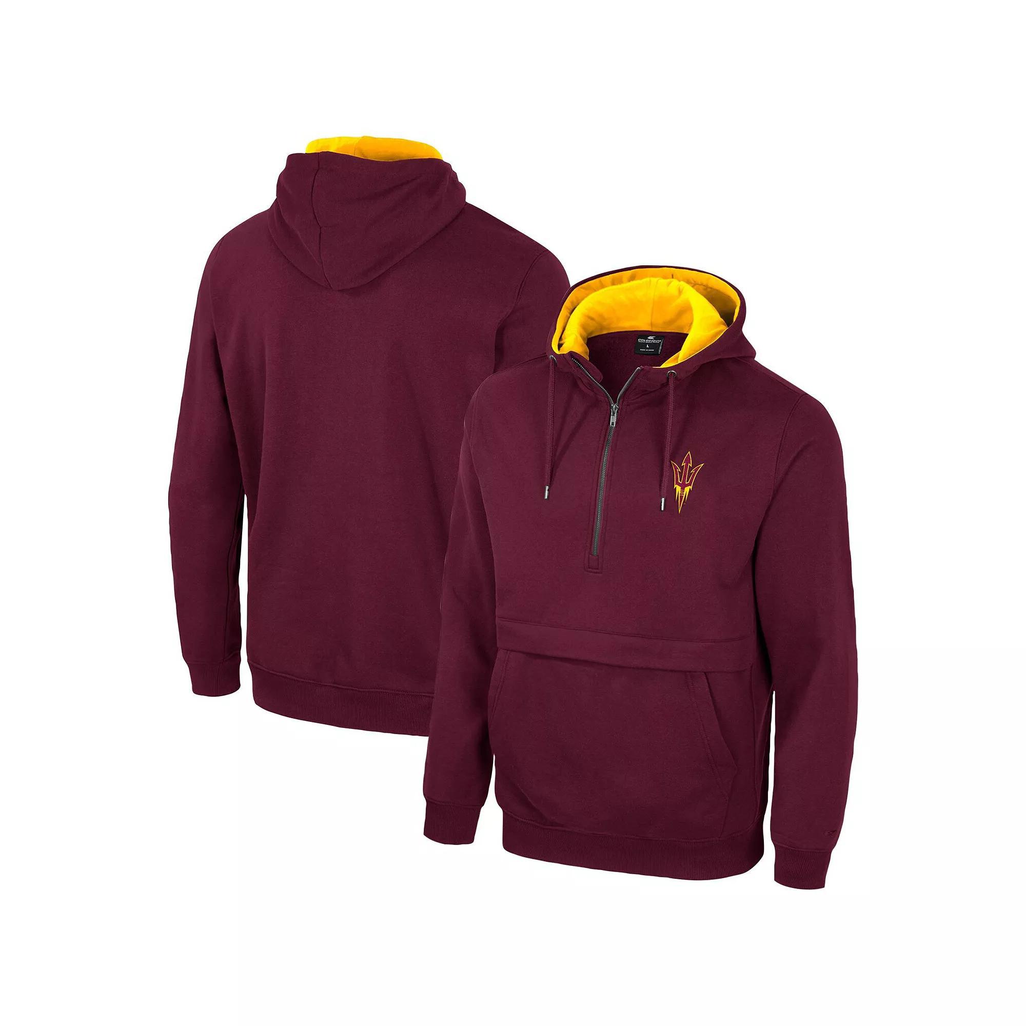 Men's Colosseum Maroon Arizona State Sun Devils Half-Zip Hoodie, Size: Large, Red Product Image