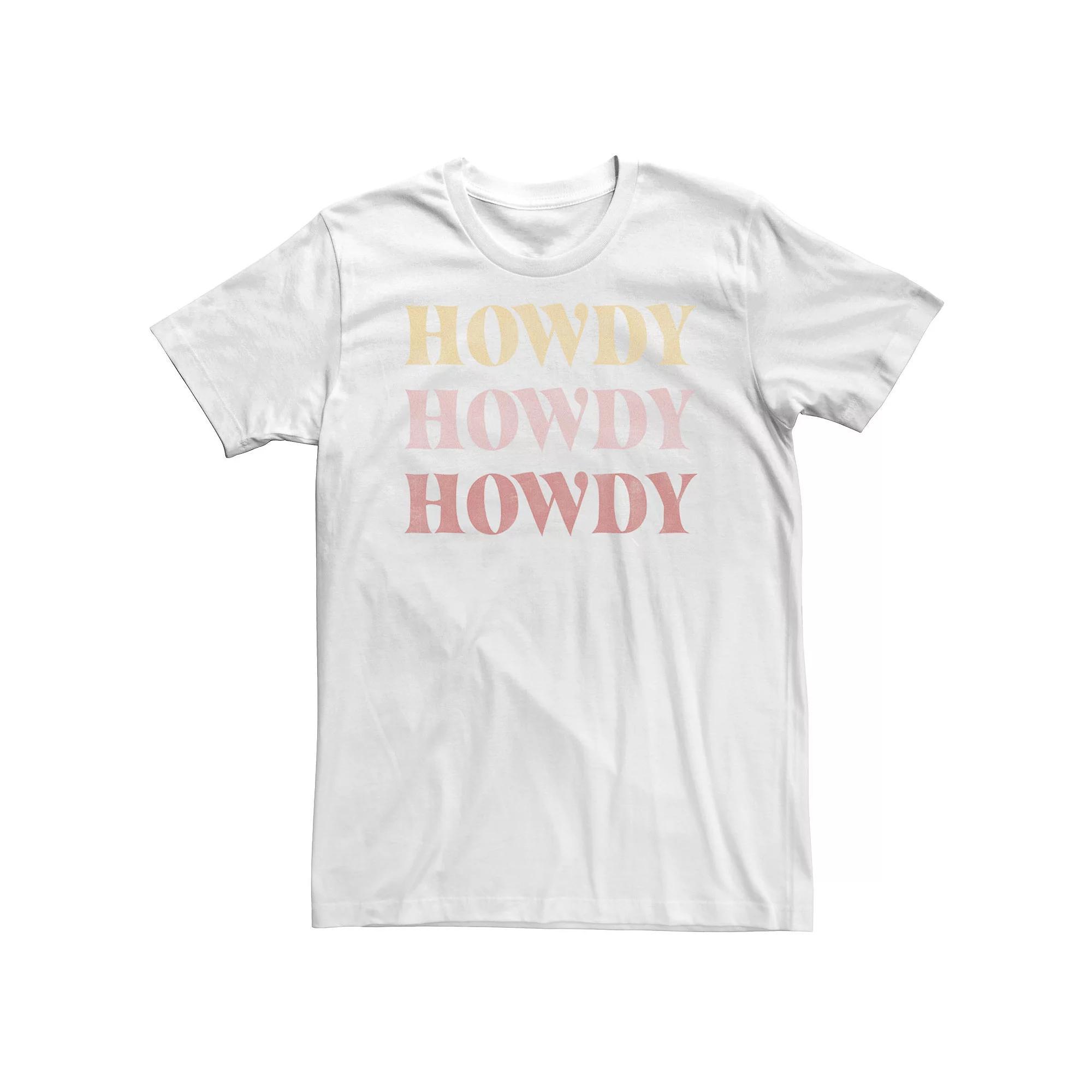 Big & Tall Trendy Howdy Text Stack Tee, Men's, Size: 3XL, White Product Image