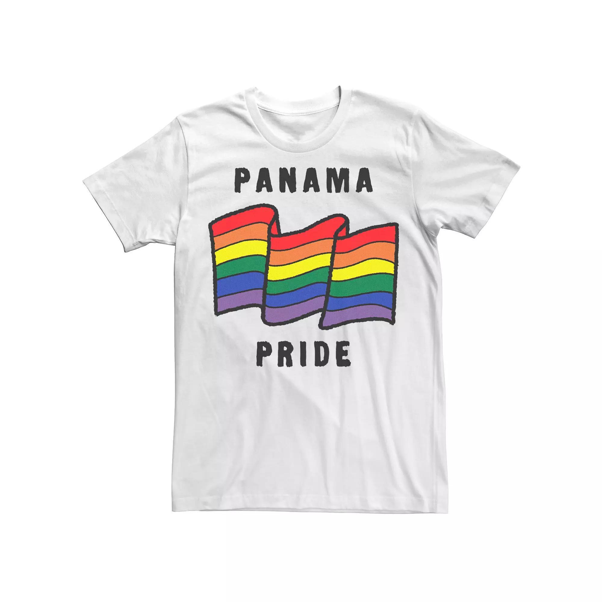 Men's Gonzales Panama Pride Sketched Flag Tee, Size: XL, White Product Image