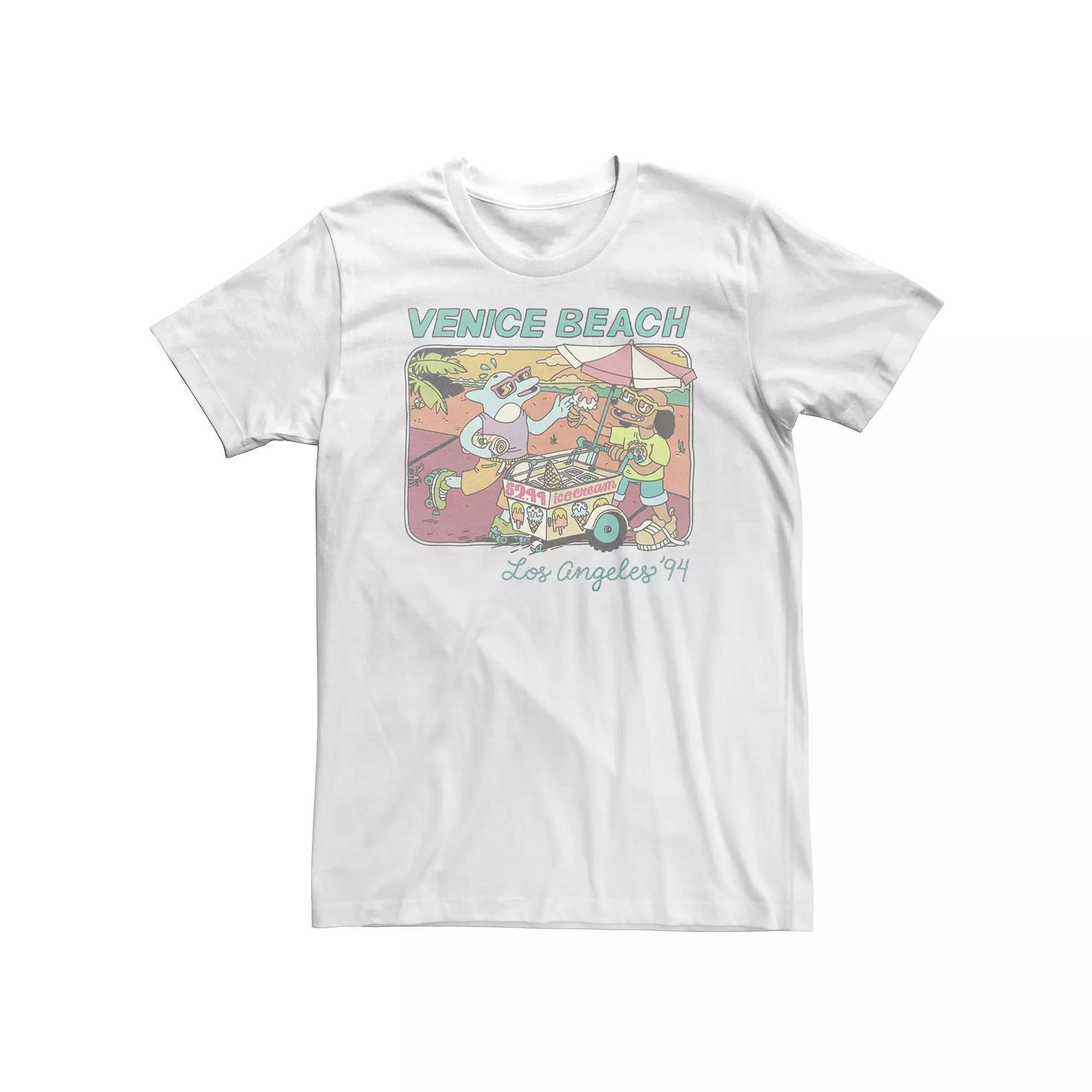 Big & Tall Venice Beach Retro Cartoon Portrait Tee, Men's, Size: 4XL Tall, White Product Image