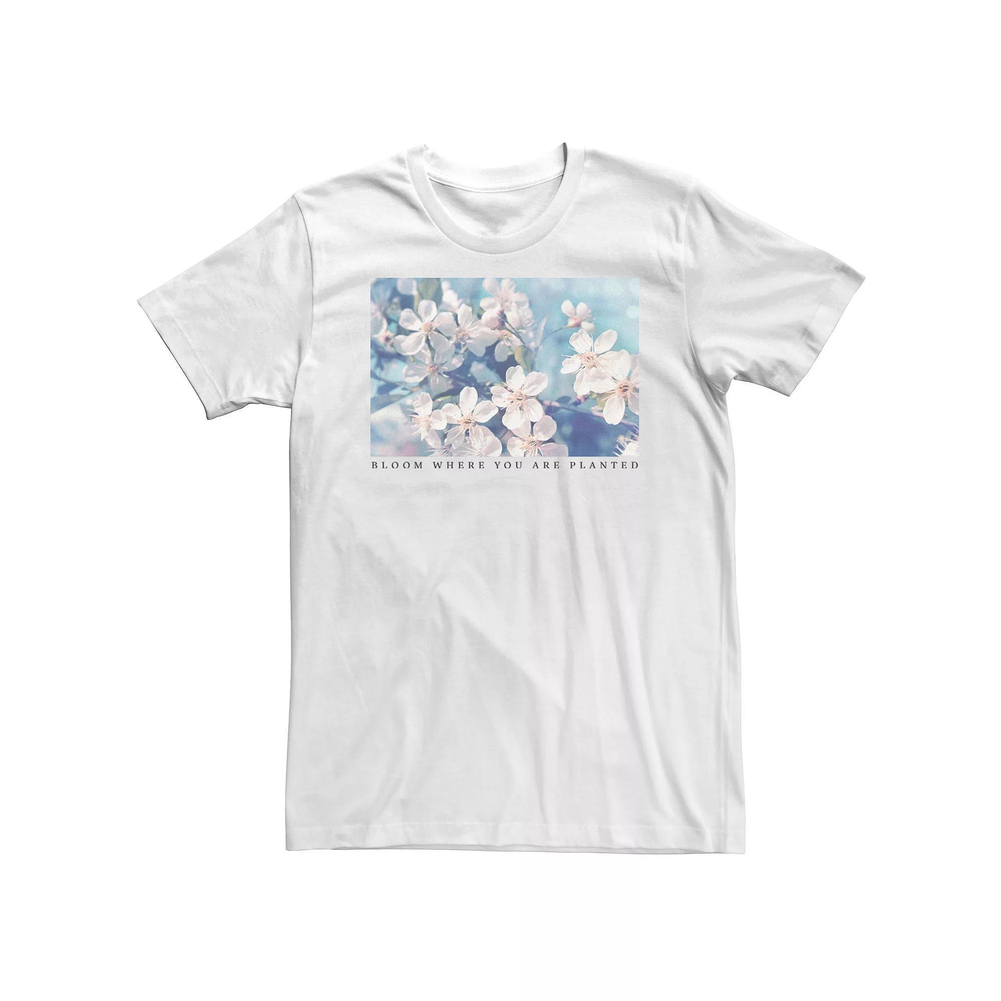Big & Tall Trendy "Bloom Where You Are Planted" Floral Tee, Men's,  Product Image