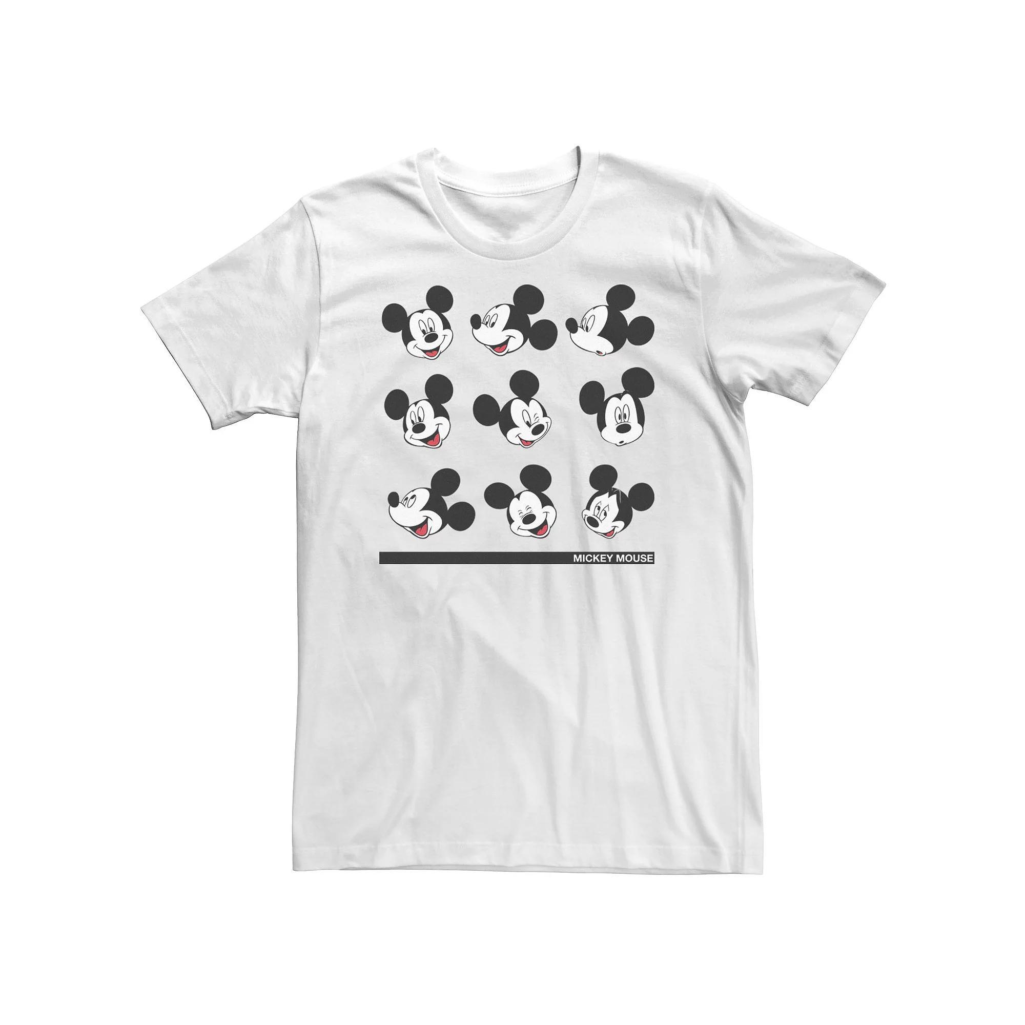 Disney's Mickey Mouse Big & Tall Different Face Of Mickey Tee, Men's, Size: 3XL, White Product Image