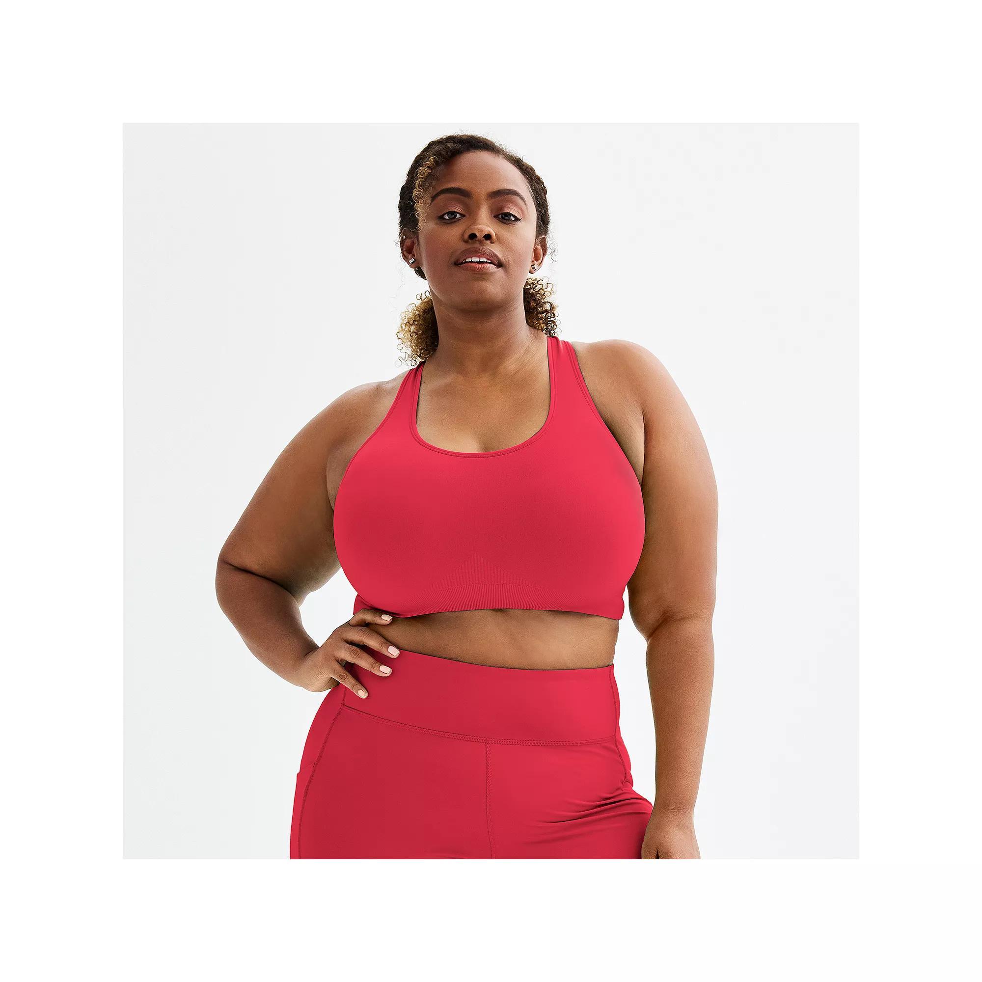 Plus Size Tek Gear® Seamless Low-Impact Sports Bra, Women's, Size: 1XL, Surely Red Product Image
