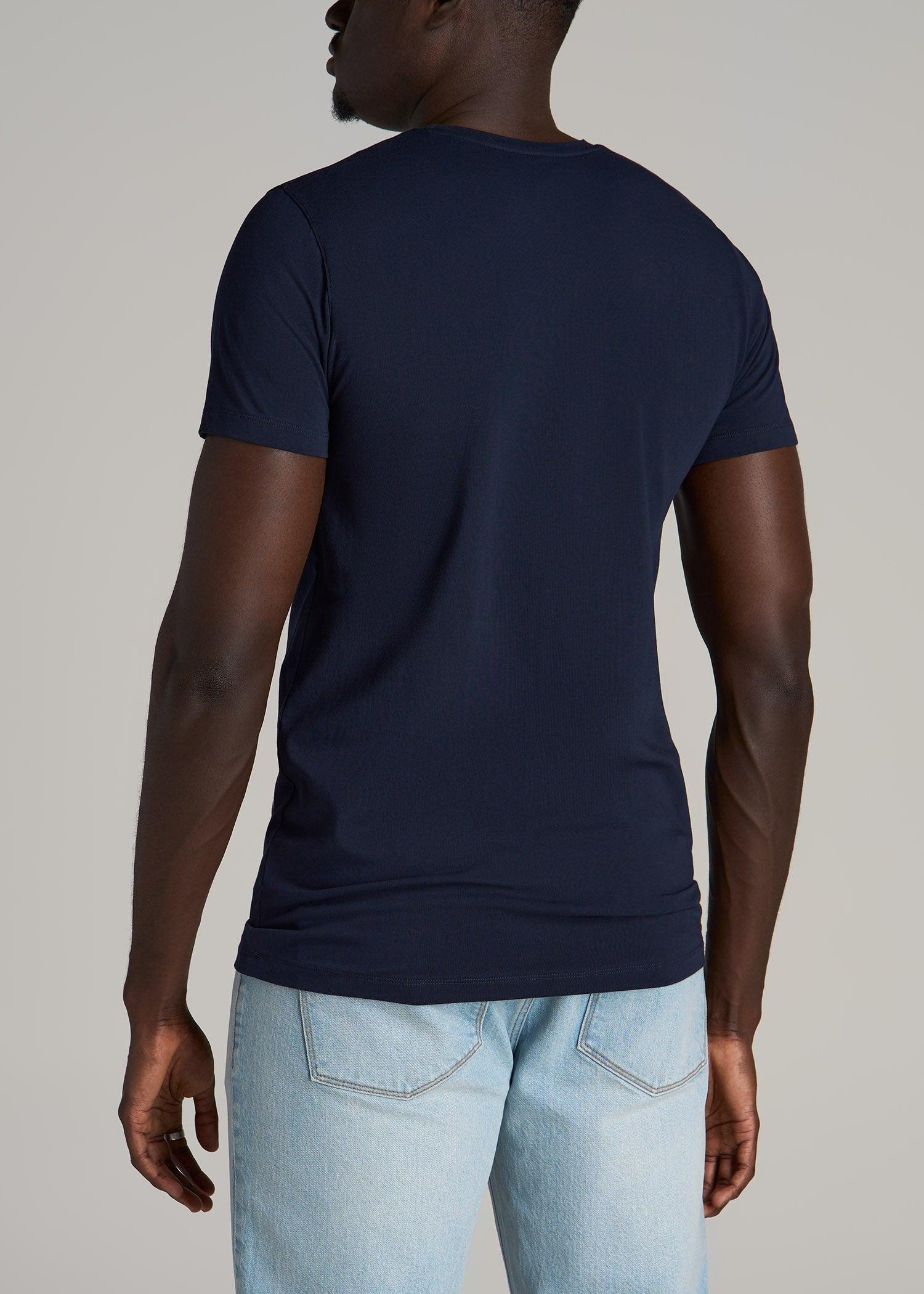 The Essential MODERN-FIT Crewneck Tee for Tall Men in True Navy Male Product Image