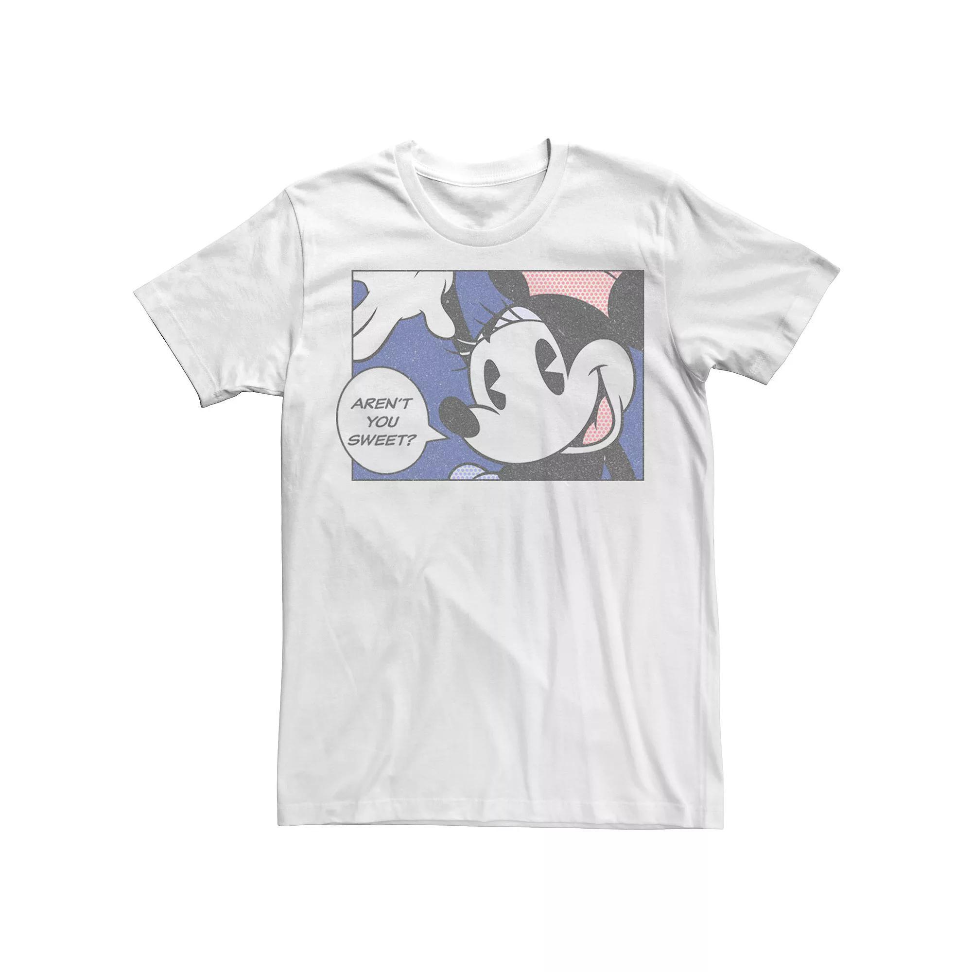 Disney's Mickey & Friends Minnie Mouse Men's Aren't You Sweet Comic Tee, Boy's, Size: Small, White Product Image