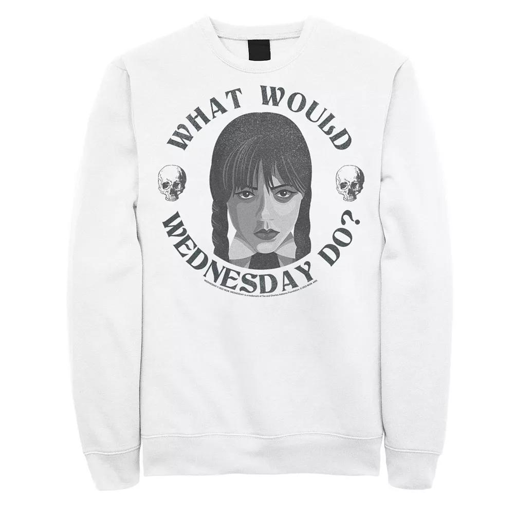 Men's Wednesday What Would Wednesday Do Graphic Sweatshirt, Size: Large, White Product Image