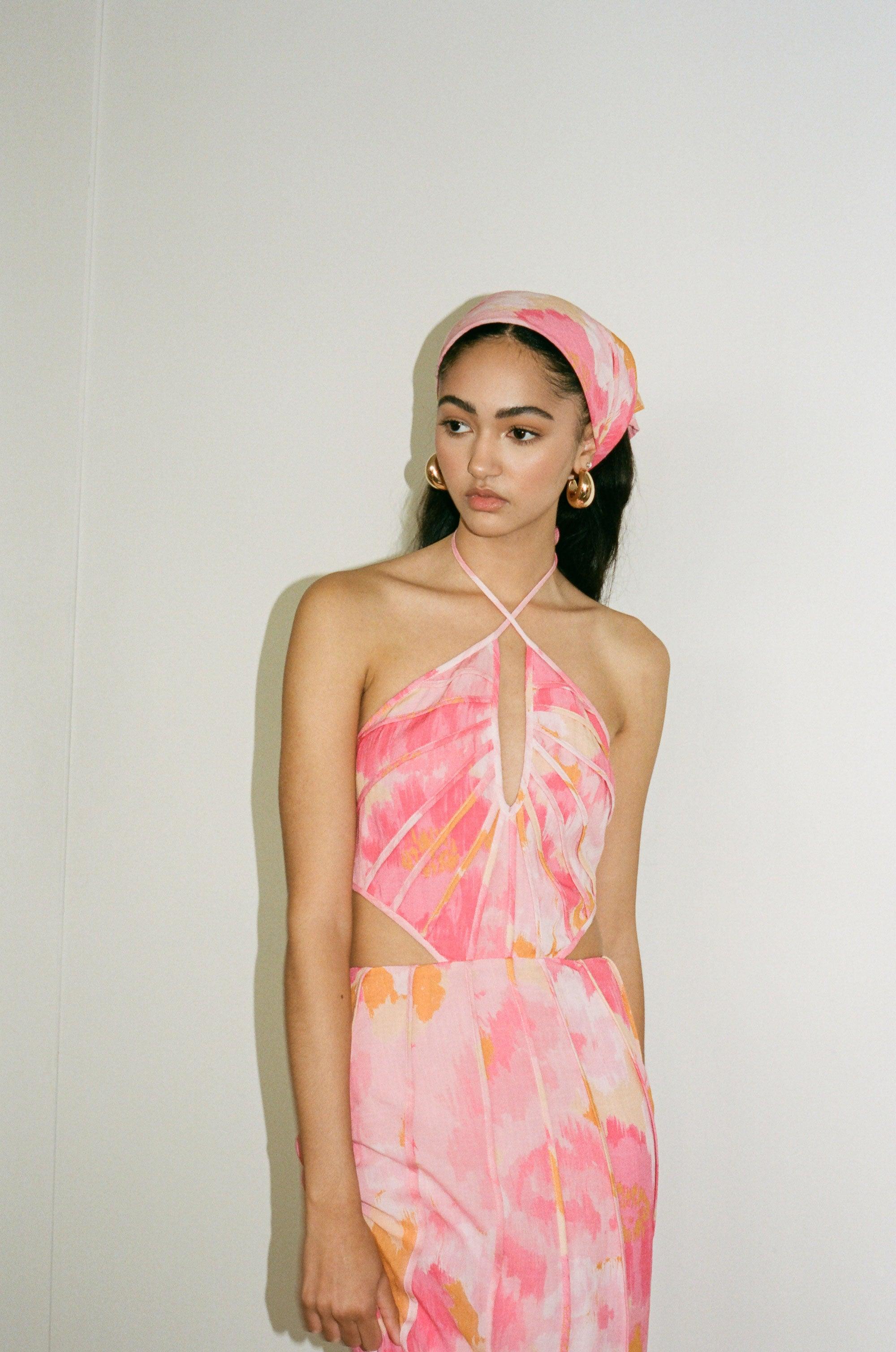 Tallulah Midi Dress - Pink Gerbera Product Image