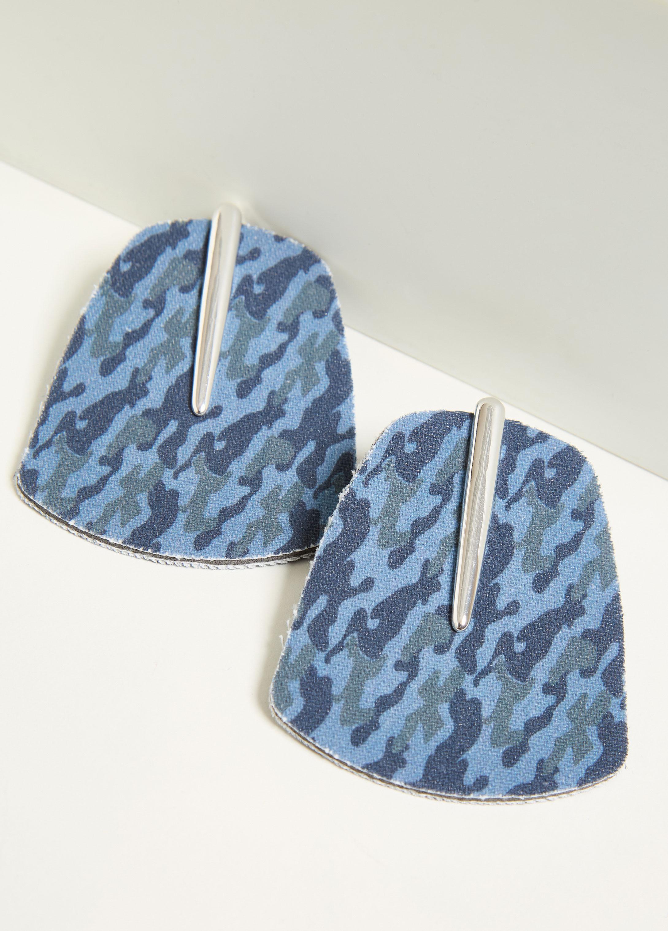 Camo Denim Earrings Product Image