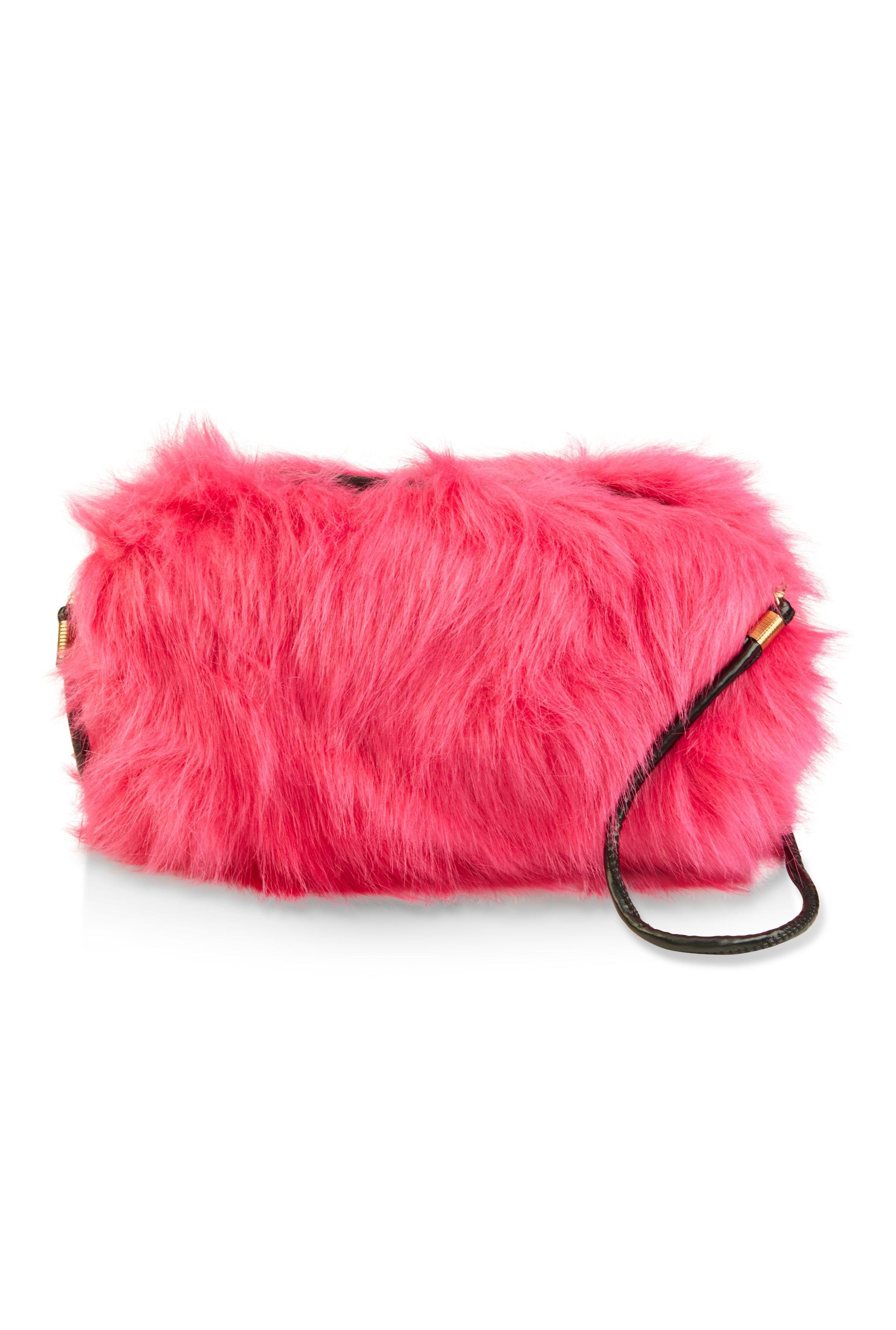 Womens Faux Fur Muff Crossbody Bag Product Image