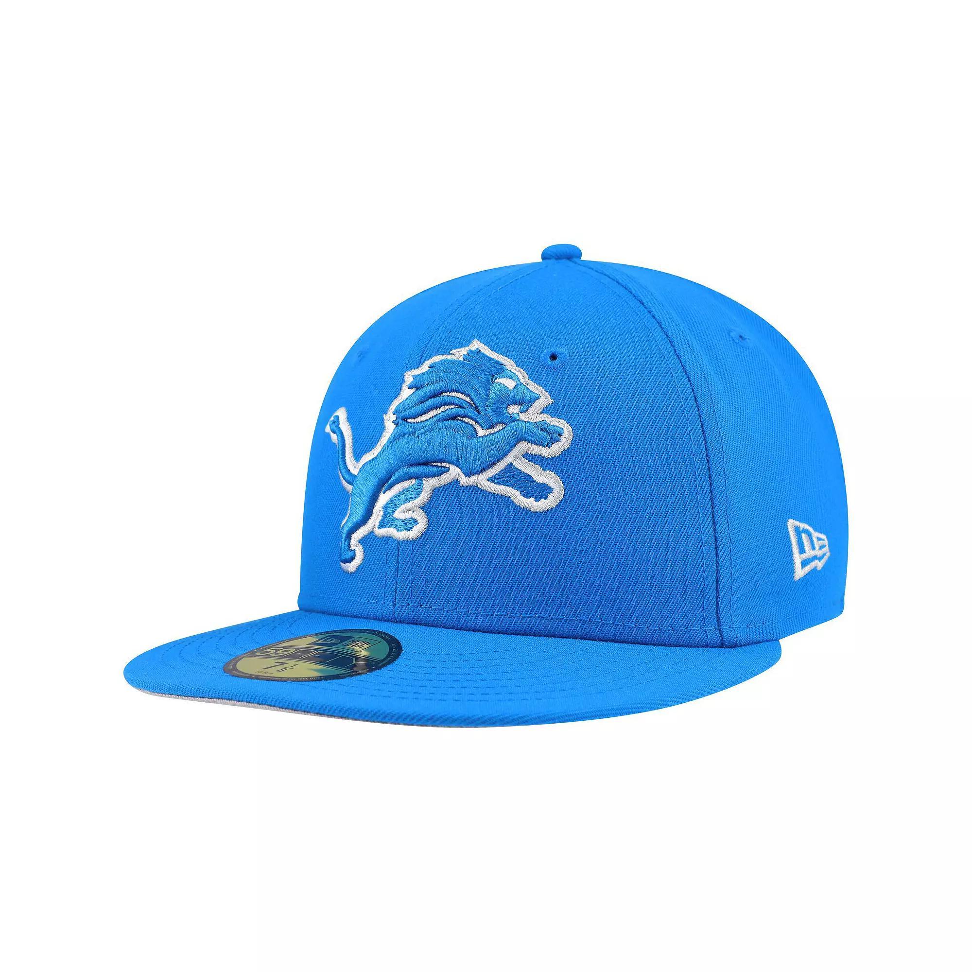 Men's New Era Blue Detroit Lions Team Basic 59FIFTY Fitted Hat, Size: 7 1/4 Product Image