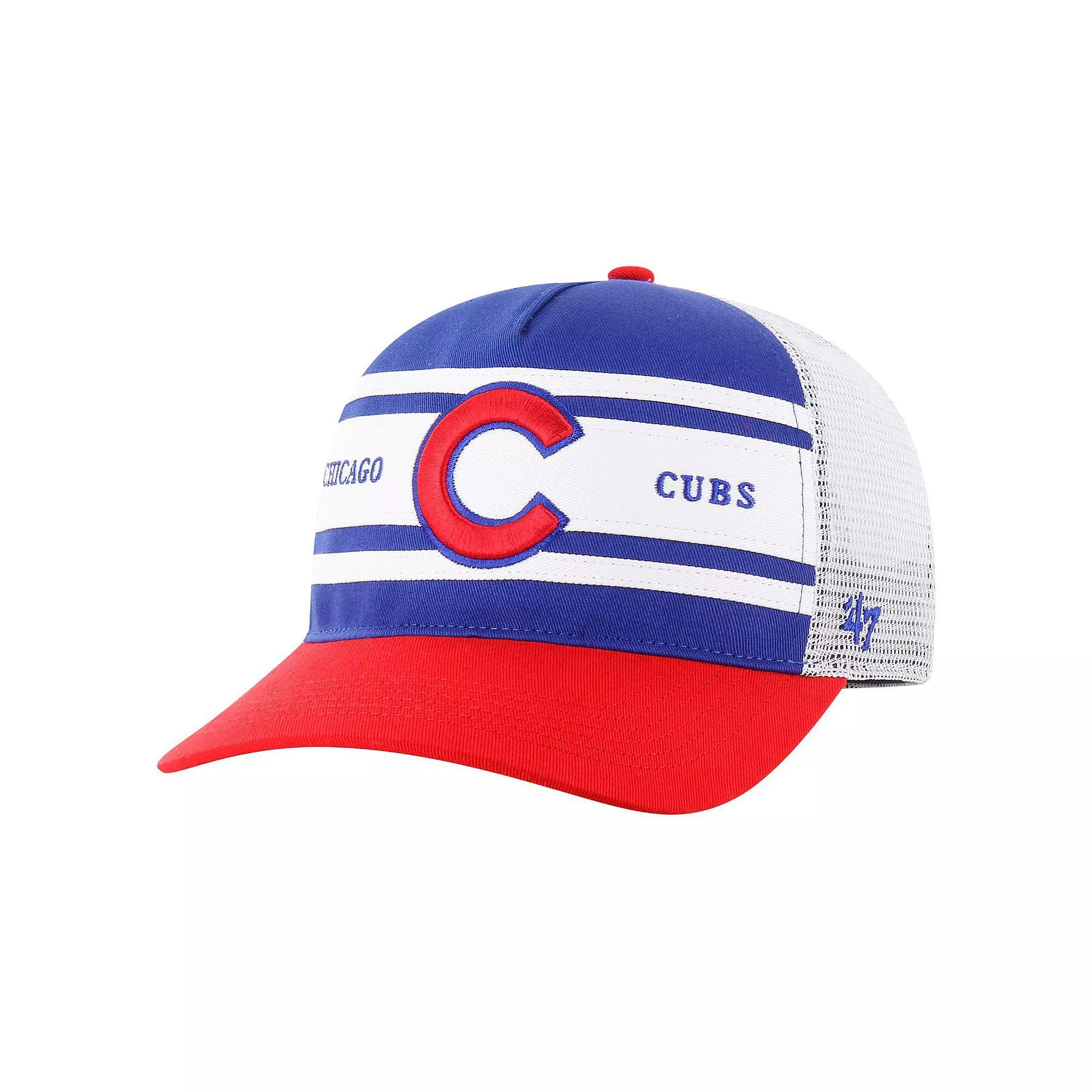 Men's '47 Royal Chicago Cubs Gridiron Super Stripe Relaxed Trucker Hitch Adjustable Hat, Blue Product Image